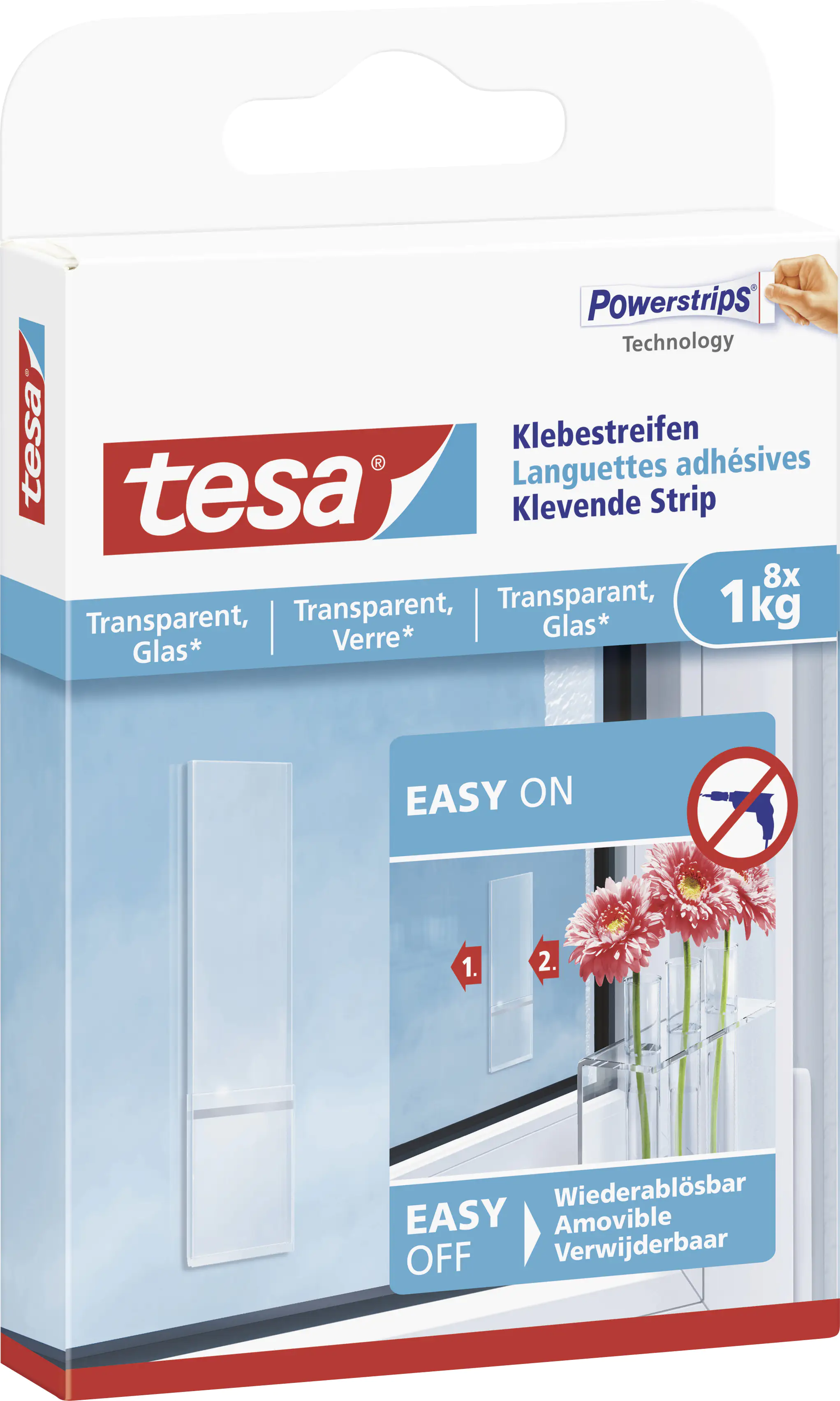 tesa Klebestreifen Traglast 1 kg, 8 Stück