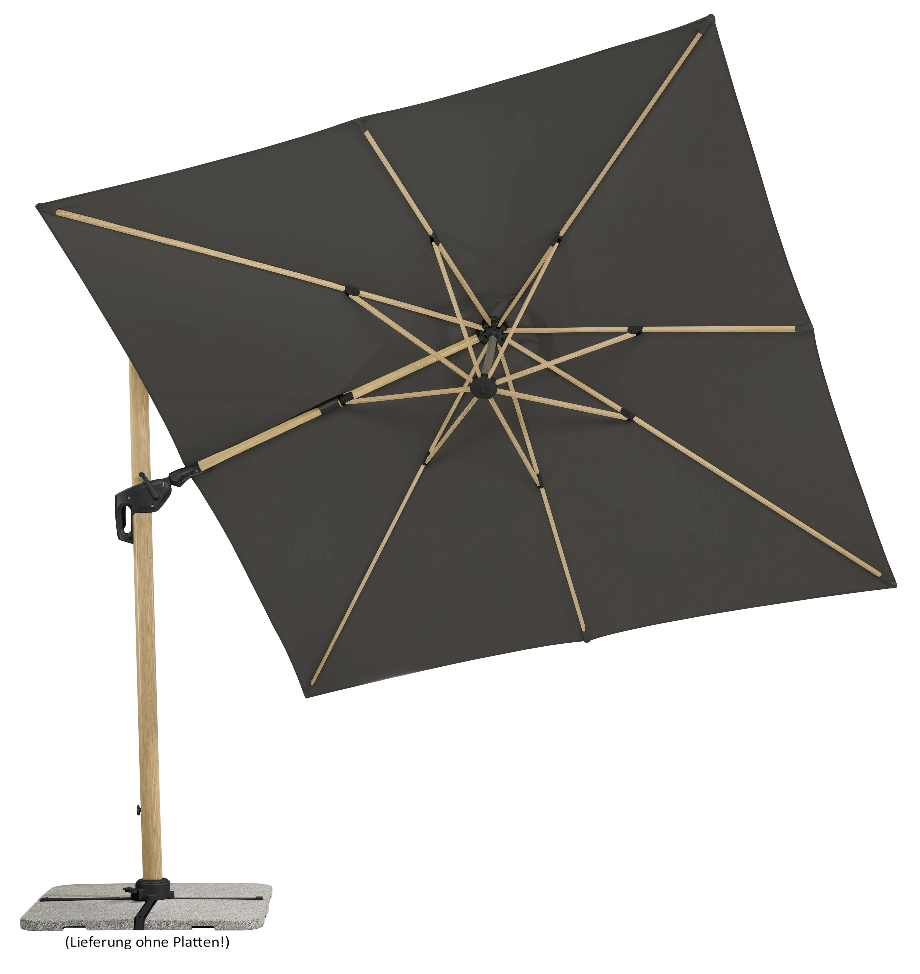 Schneider Sonnenschirm Rhodos Twist Woody anthrazit 300 x 300 cm