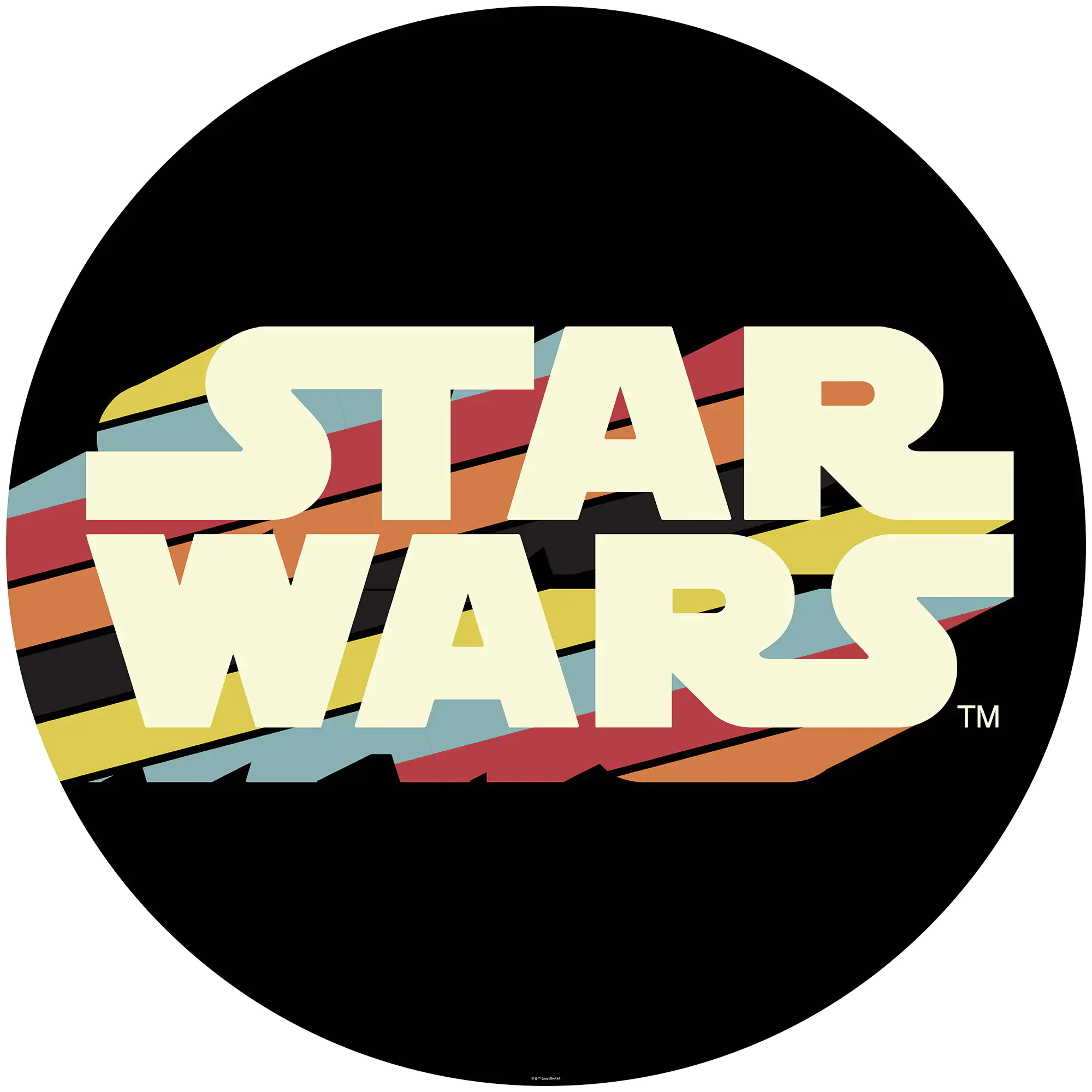 Komar Vlies Fototapete Dot Star Wars Typeface Ø 128 cm, selbstklebend