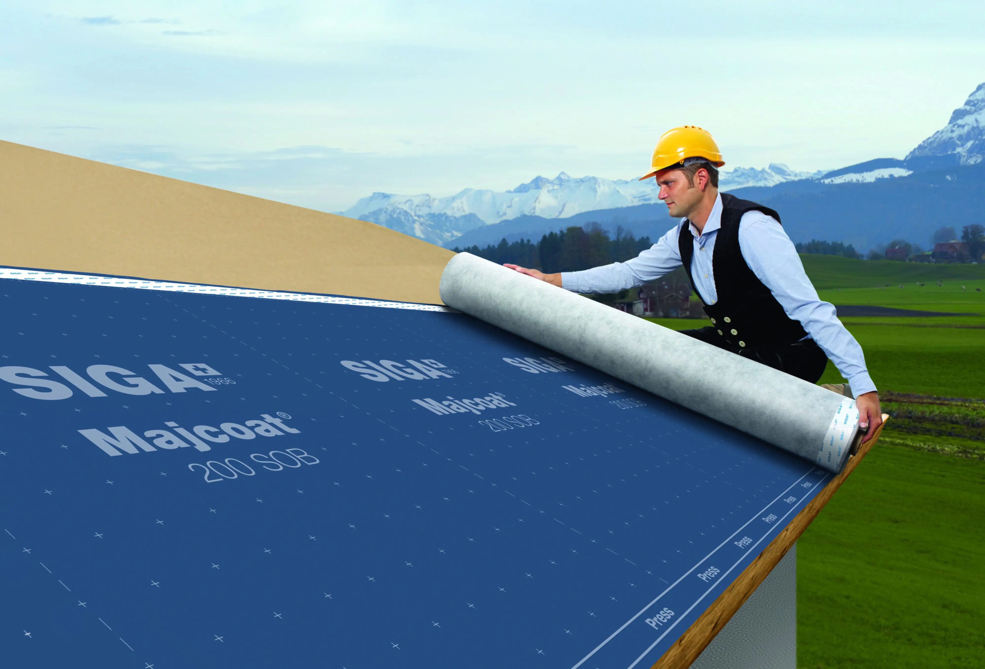 Siga Unterdeckbahn Majcoat 200 SOB 13,5 x 1,5 m = 20 m² dunkelblau 