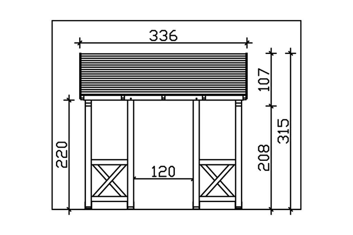 SKAN HOLZ Vordach Paderborn Typ 7 336 x 202 cm, natur SKAN HOLZ Vordach Paderborn Typ 7 336 x 202 cm, natur