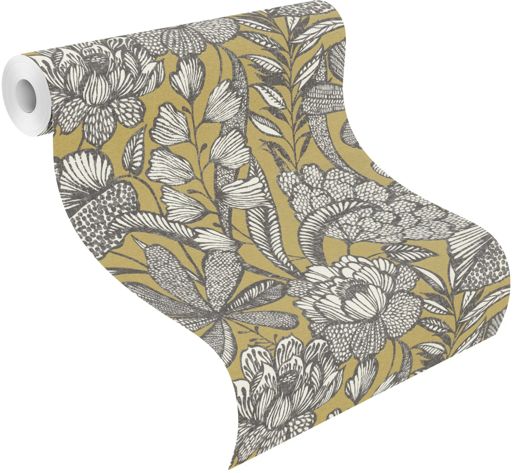 Rasch Vliestapete 555363 Gelb-Ocker Muster & Motive 10,05 m x 0,53 m