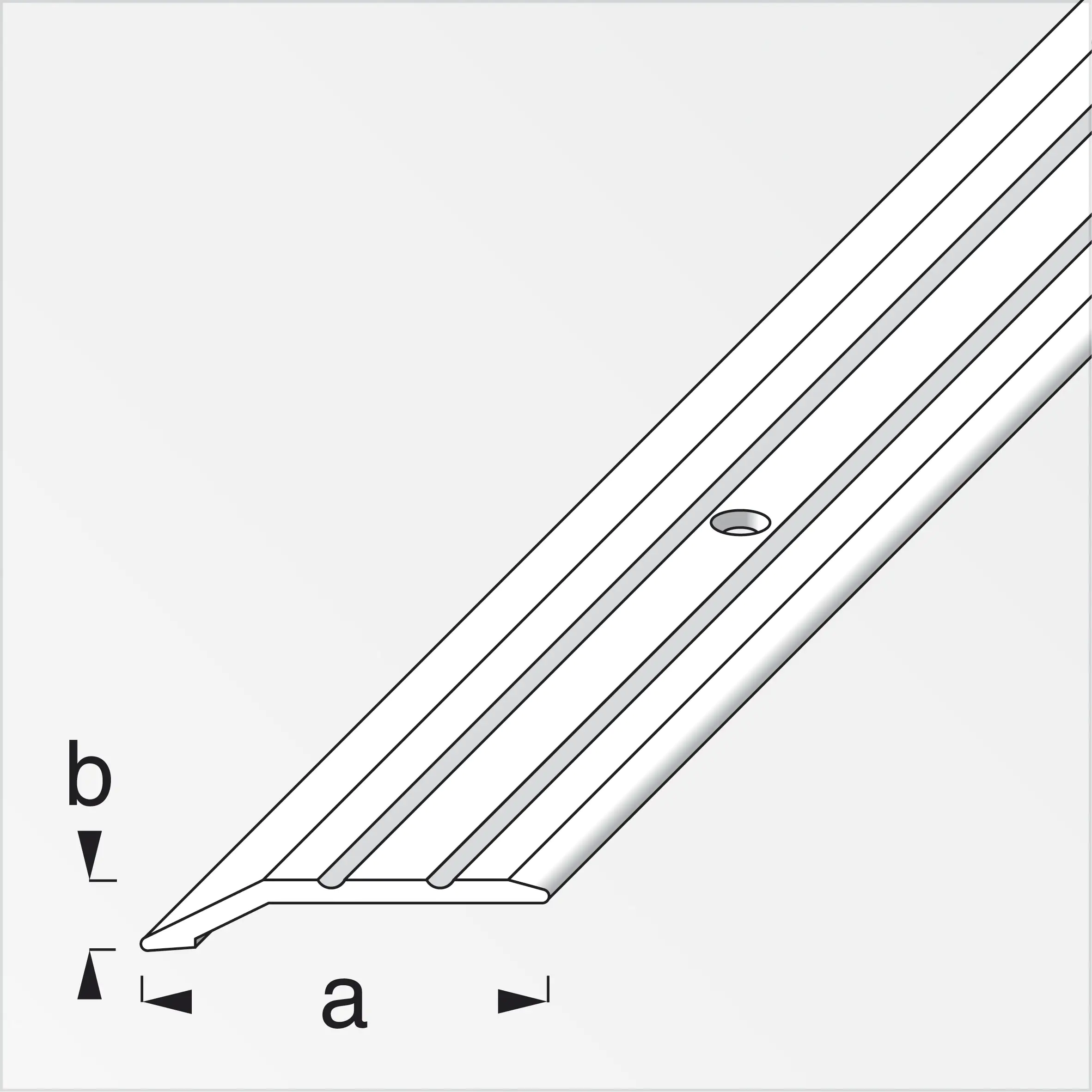 alfer Abschlussprofil 2 m, 30 x 5 mm Aluminium eloxiert titan