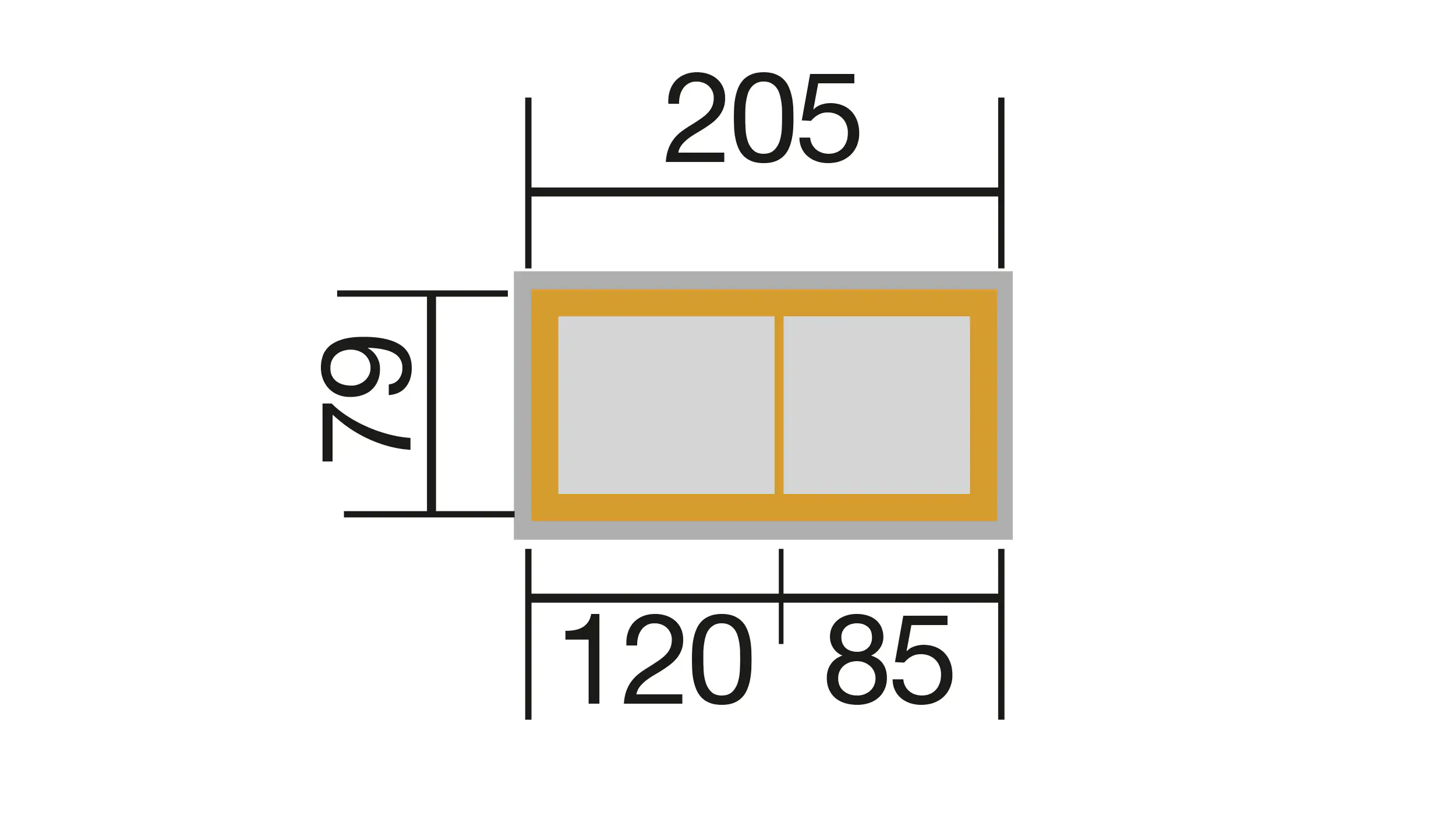 Weka Hochbeet 205x79 21mm, anthrazit, Stufe