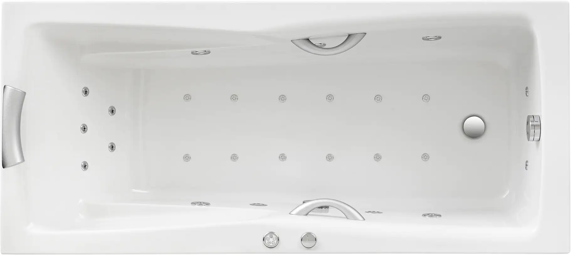 Ottofond Whirlpool-Badewanne Komplettset Atlanta 190 cm