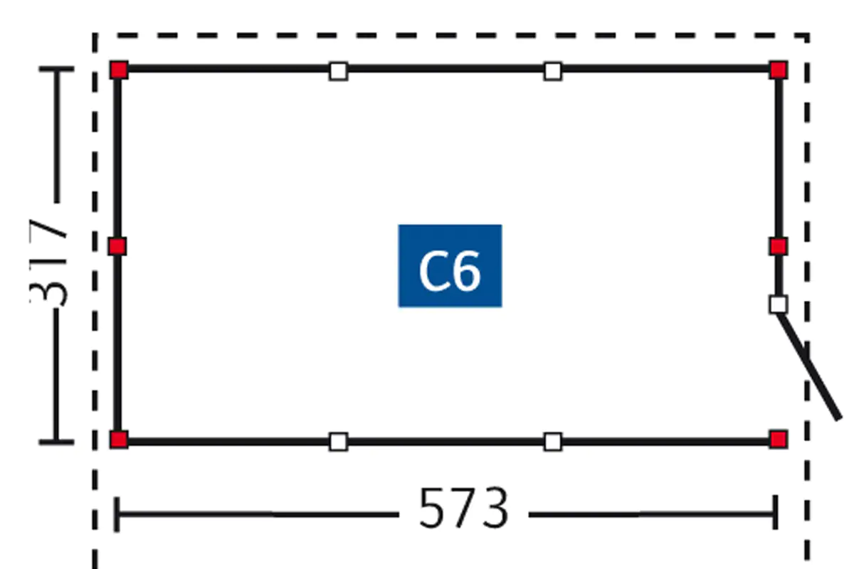 SKAN HOLZ Abstellraum C6 573x317cm, Profilschalung, lasiert in Nussbaum