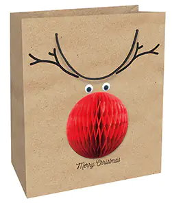 4014995385918 Braun & Company Geschenktragetasche Big red Nose natur 18 x 21 x 8 cm