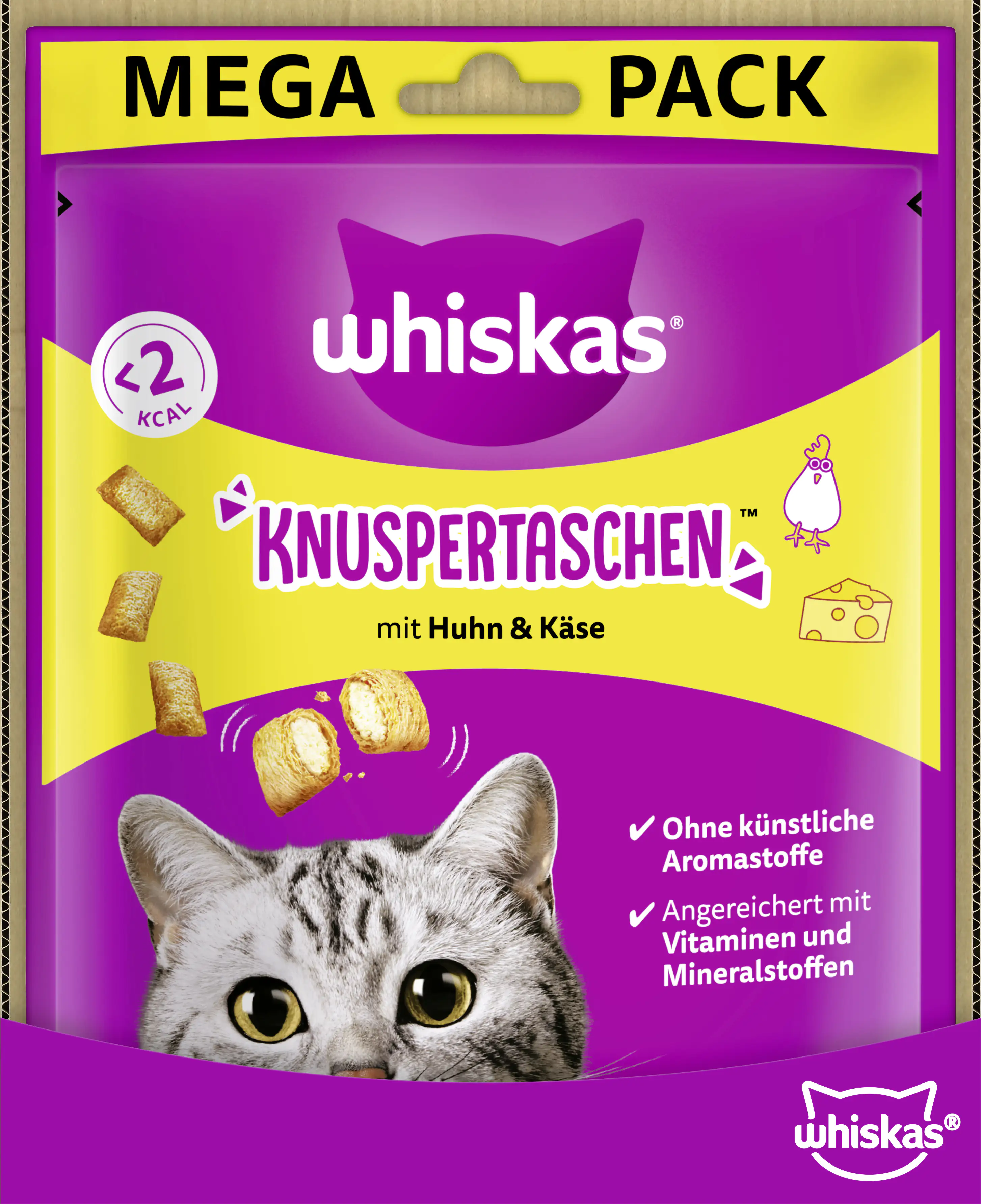 Whiskas Katzensnack Knuspertaschen mit Huhn und Käse 180 g