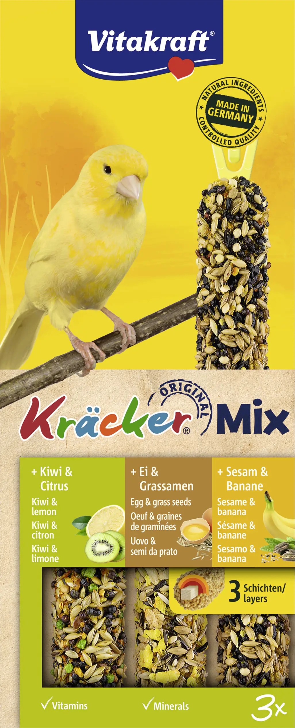 Vitakraft Kräcker® Trio Ei Kiwi Banane 3 Stück / 80 g