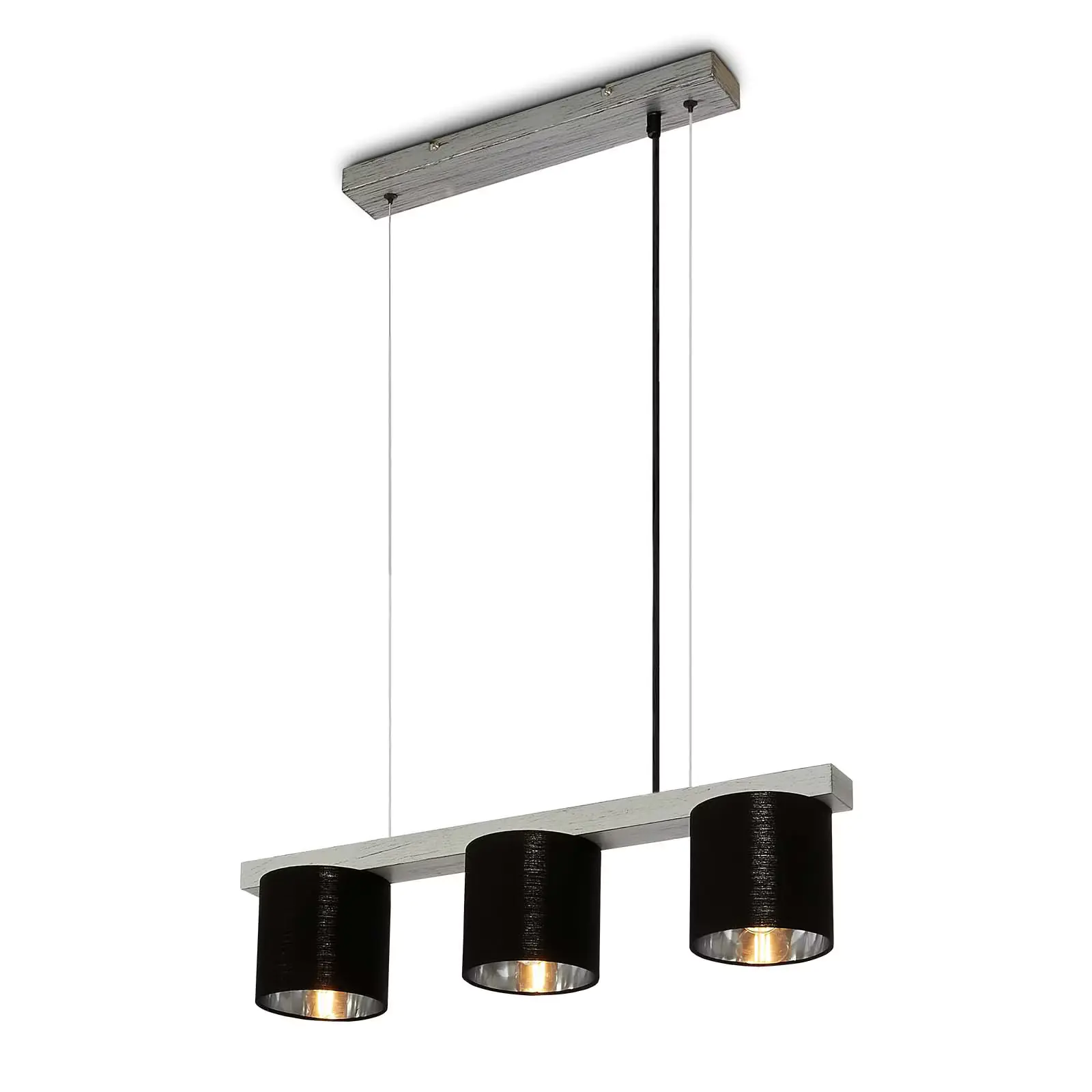 Briloner Pendelleuchte LURI antik-silber Stoff 3xE14 exklusive Briloner Pendelleuchte LURI antik-silber Stoff 3xE14 exklusive