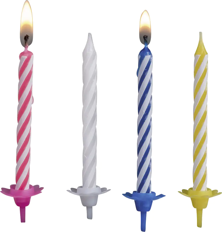 TIB Heyne Geburtstagskerzen mit Halter 24 Stück