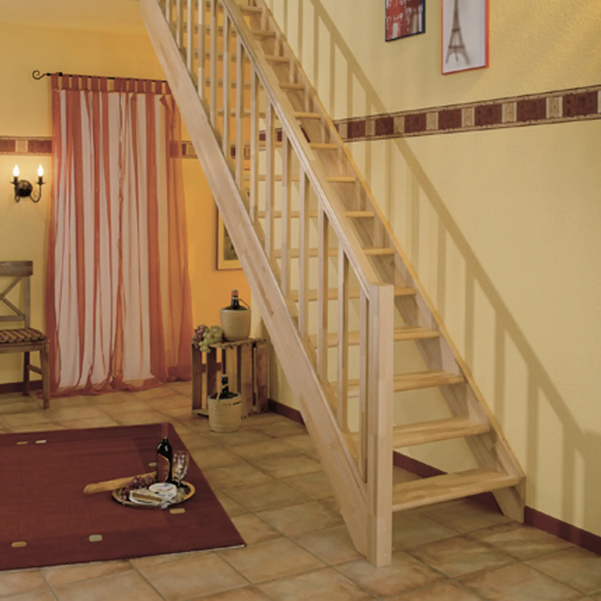 4002605001525_2132503 Dolle Raumspartreppen Paris gerade Buche unbehandelt inkl. Geländer