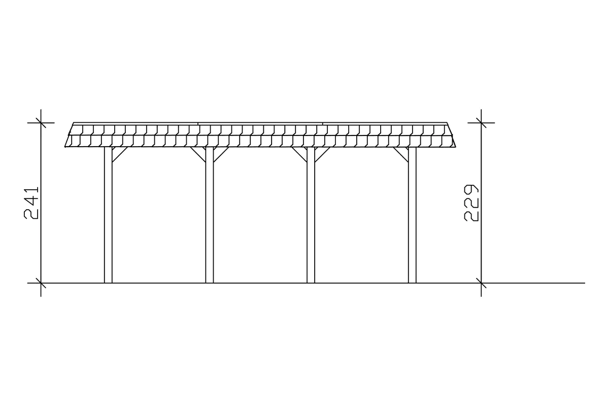 4018211033942_04 SKAN HOLZ Carport Spreewald 345 x 589 cm mit EPDM-Dach, rote Blende