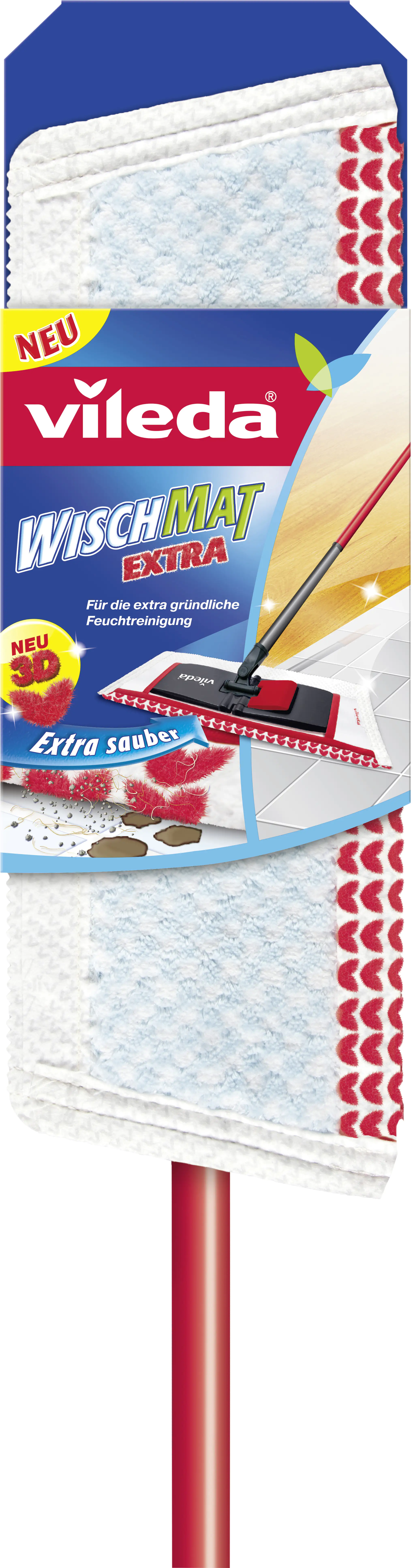 4003790014734_2128499 Vileda Bodenwischer WischMat Extra mit Teleskopstiel