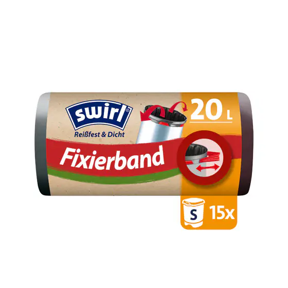 Swirl® 20 l Fixierband-Müllbeutel Reißfest & Dicht