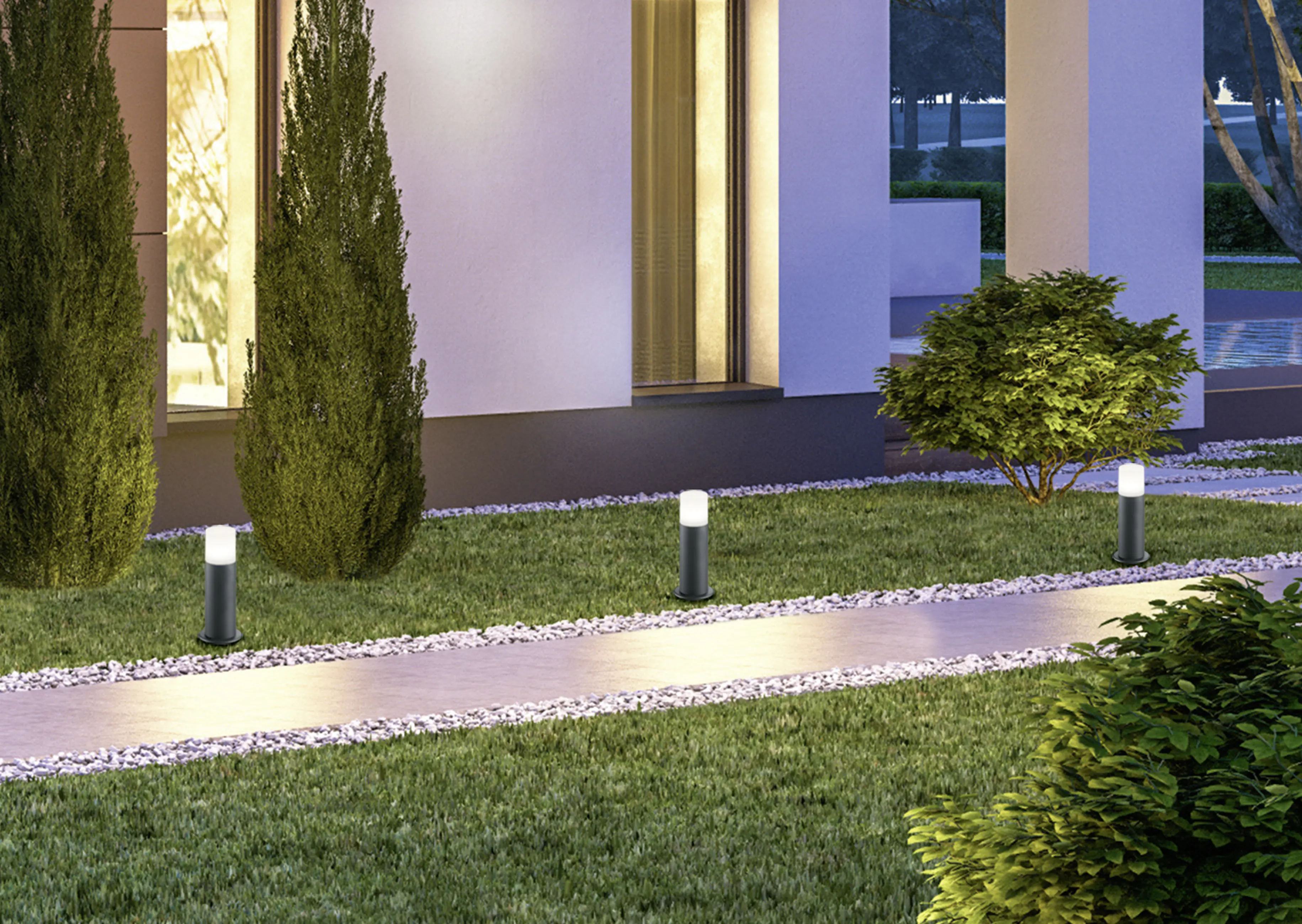 Trio Leuchten Außen-Wegeleuchte Hoosic E27 anthrazit weiß Trio Leuchten Außen-Wegeleuchte Hoosic E27 anthrazit weiß