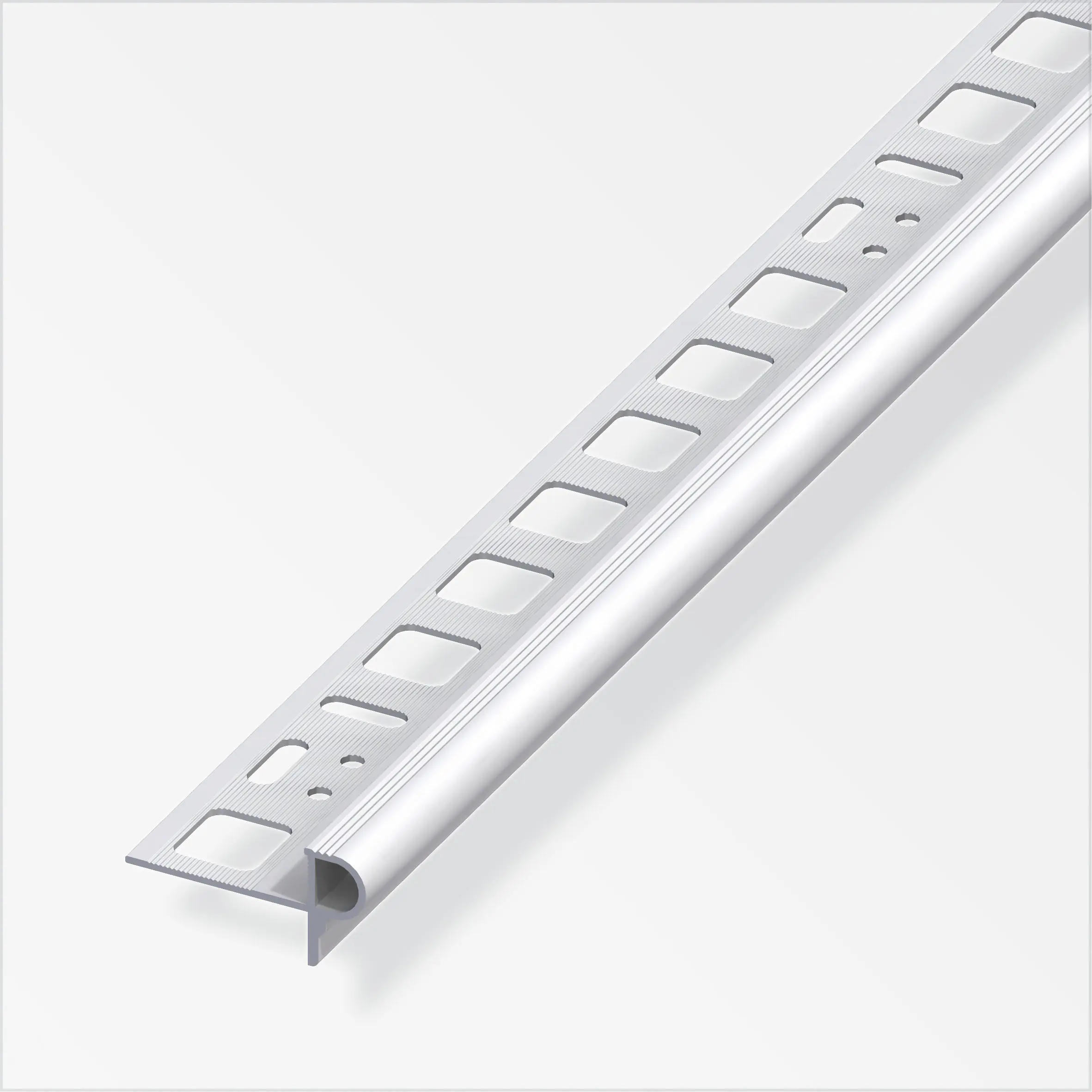alfer Treppenkantenprofil 2.5 m, 10 x 24.5 x 7.5 mm Alu eloxiert silber