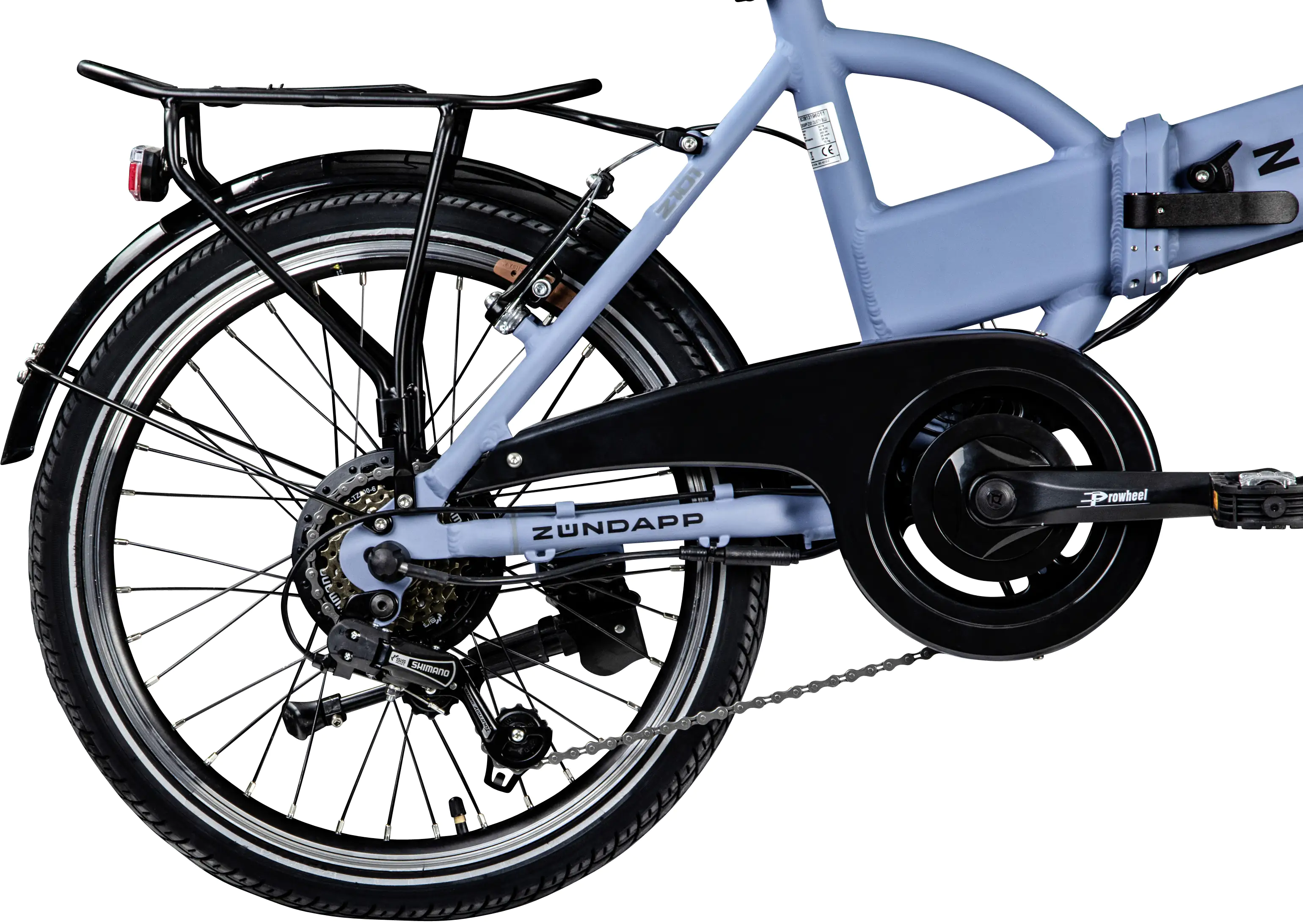 Zündapp E-Bike Faltrad Z101 20 Zoll RH 37cm 6-Gang 270 Wh taubenblau