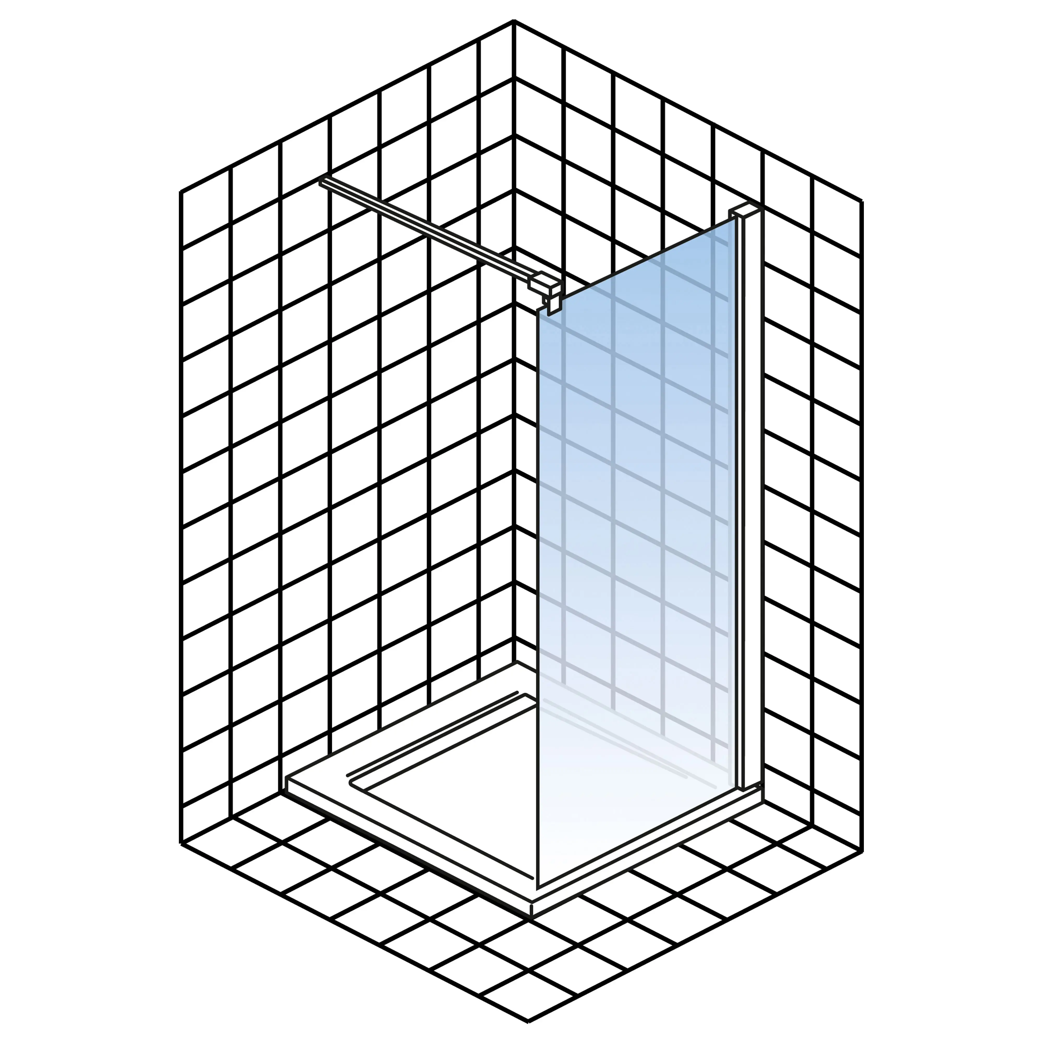 Schulte Walk In 100 x 200 cm Alexa Style 2.0 Kupferoptik