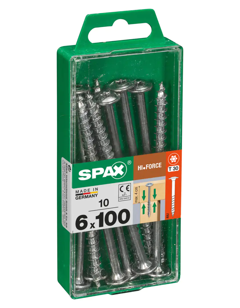Spax Holzbauschrauben 6.0 x 100 mm TX 30 Tellerkopf - 10 Stk.