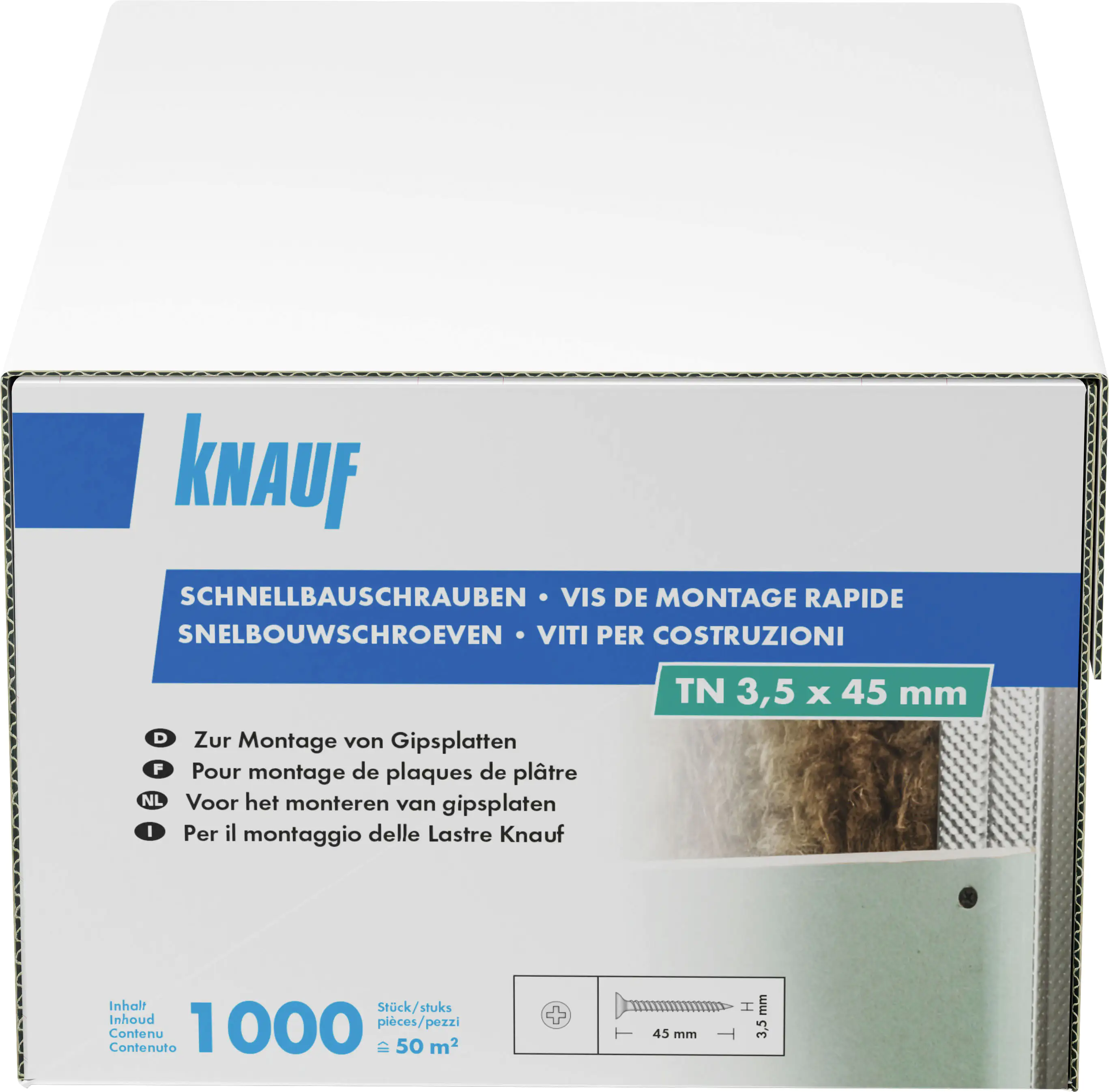 Knauf Schnellbauschrauben 3,5 x 45 mm, PH 1, 1000 Stück Knauf Schnellbauschrauben 3,5 x 45 mm, PH 1, 1000 Stück
