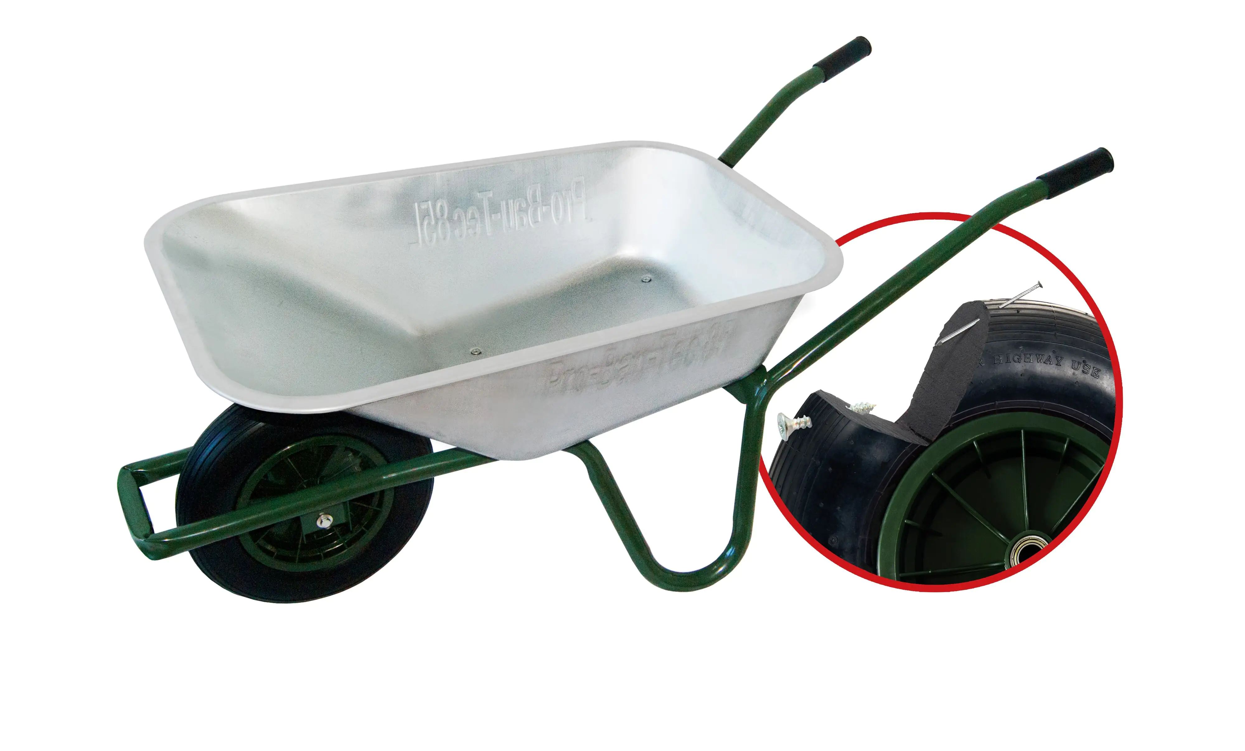 pro-bau-tec Gartenschubkarre 85 L mit PU-Rad