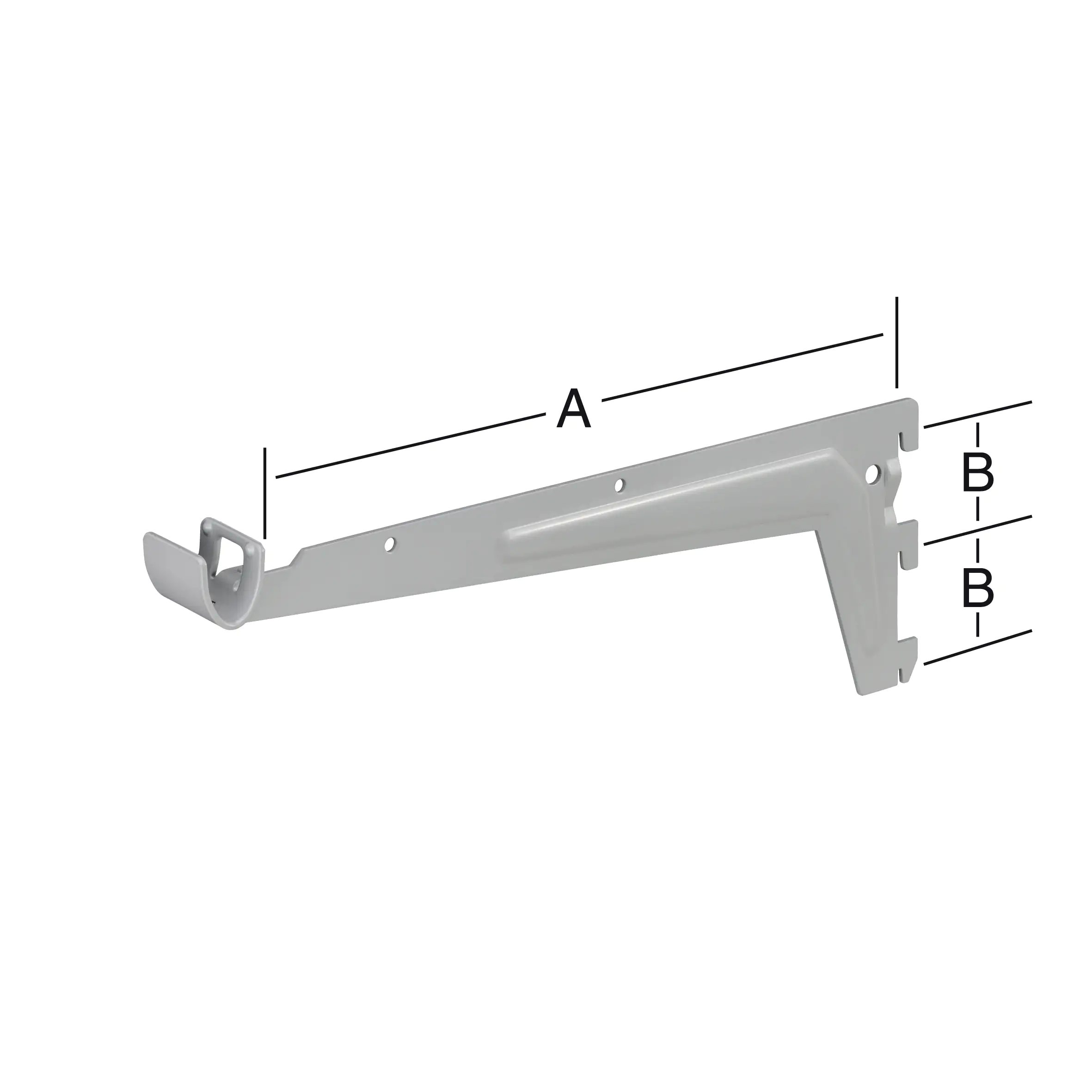 TrendLine Träger für Kleiderstangen grau 33 x 3,6 cm TrendLine Träger für Kleiderstangen grau 33 x 3,6 cm