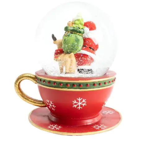 TrendLine Schneekugel Tasse 15 x 13 cm rot-weiß