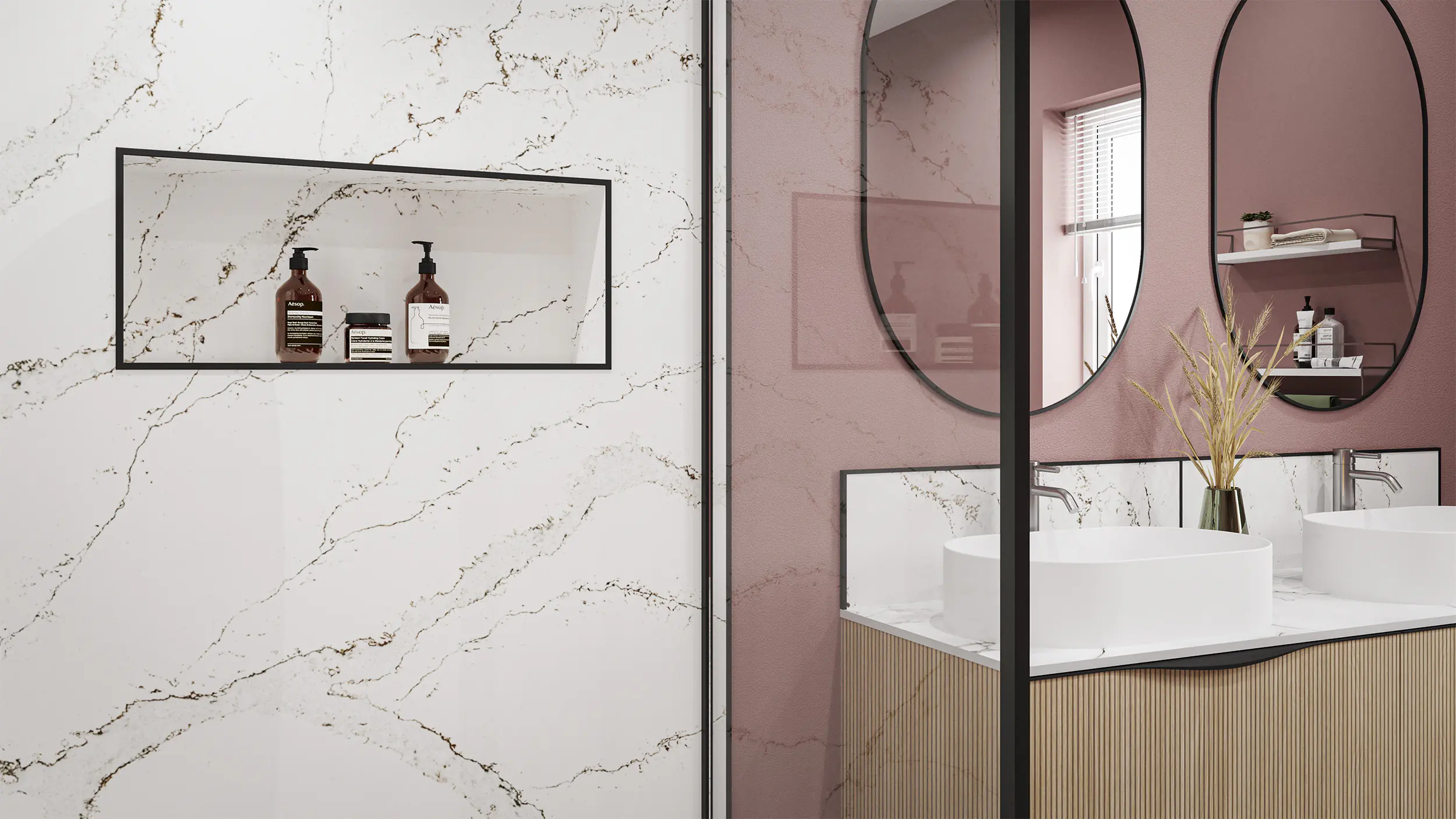 Wetwall Alloy Wandpaneel  Calacatta Volegno 90 x 244 cm