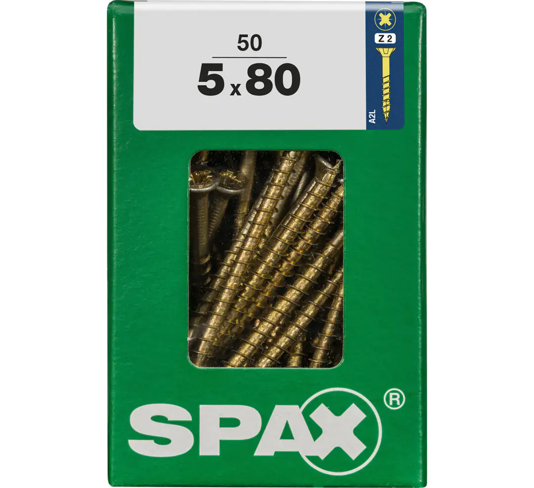 Spax Universalschrauben 5.0 x 80 mm PZ 2 - 50 Stk.