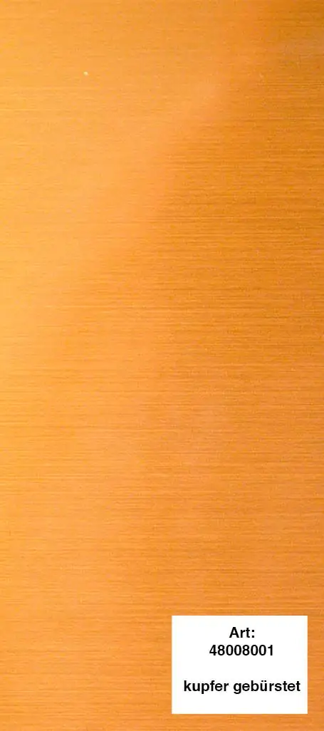 alfer Design-Platte 1000 x 600 mm PVC (Kunststoff) glatt kupfer gebürstet