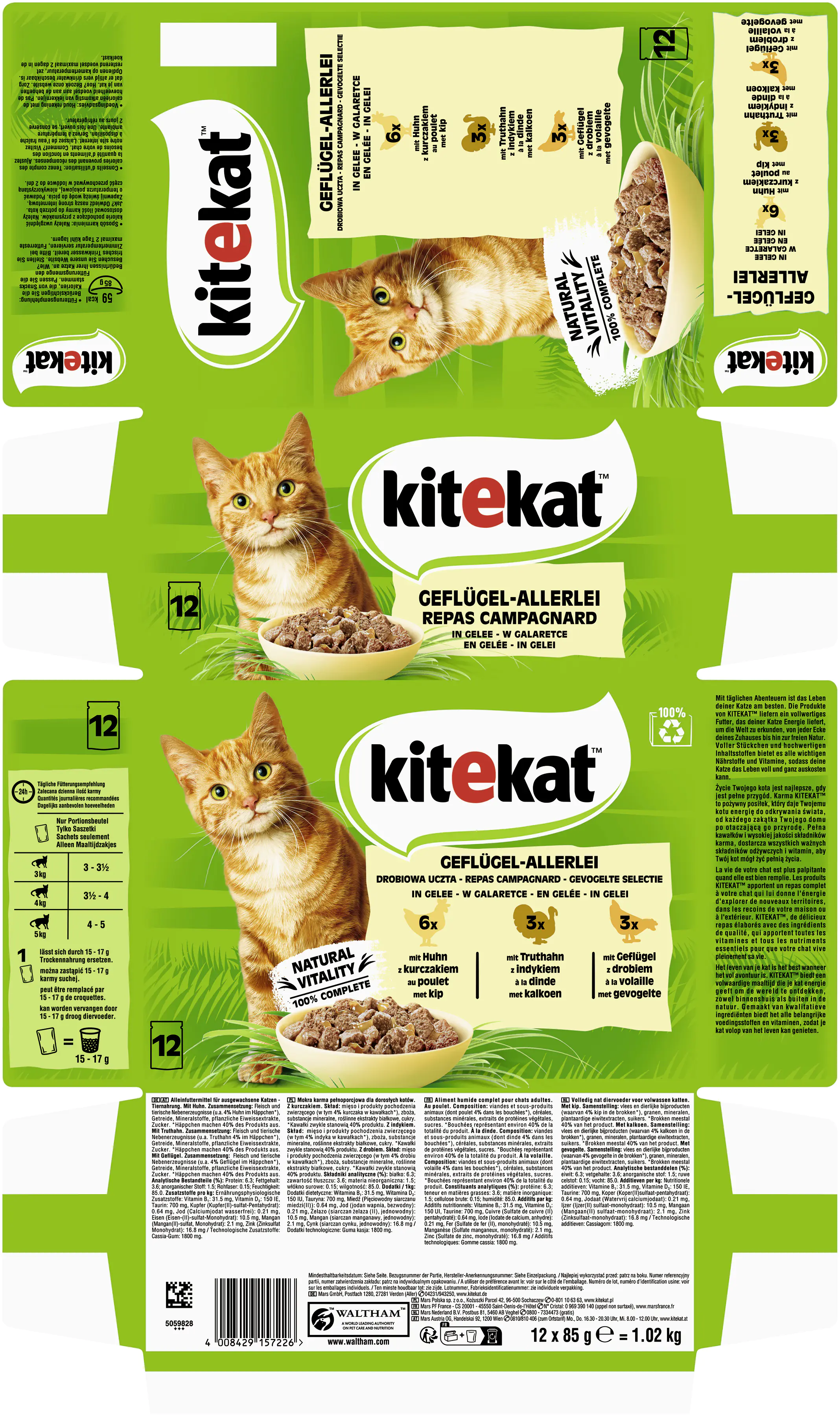 Kitekat Geflügelallerlei in Gelee Multipack 12x85 g
