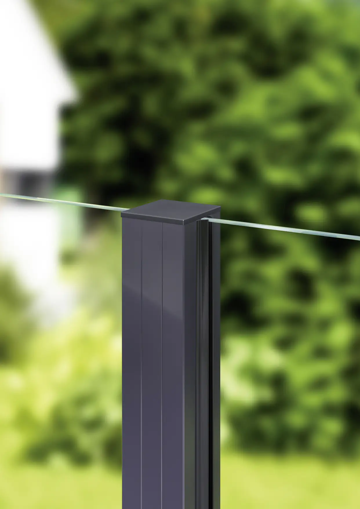 Aluminium-Pfosten 127 cm, 68 x 68 mm, anthrazitgrau RAL 7016