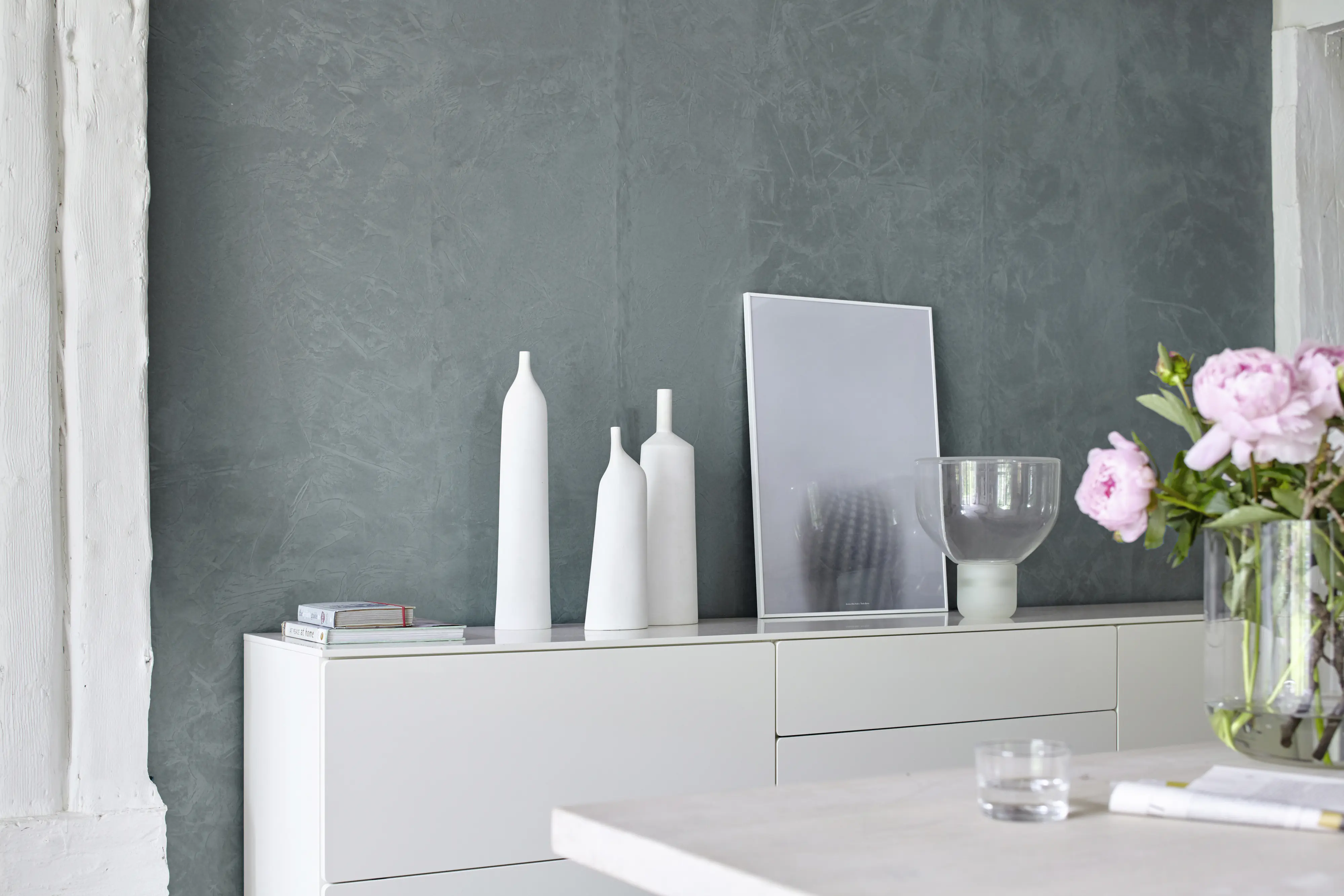 Alpina Farbrezepte Wandfarbe Beton-Optik 3 L Basis & 1 L Finish dunkelgrau