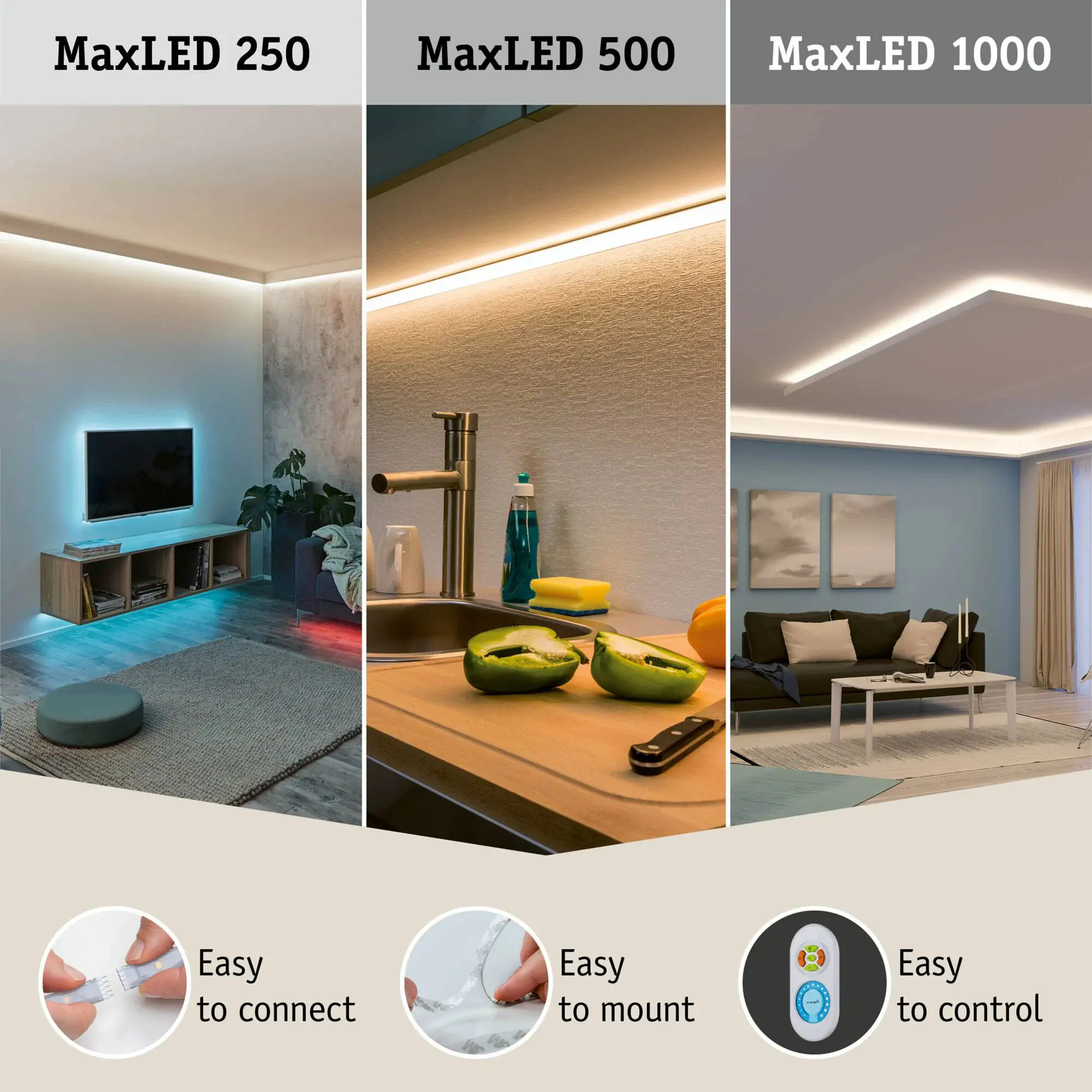 Paulmann LED-Streifen MaxLED 2,5 m 15 W warmweiß silber dimmbar