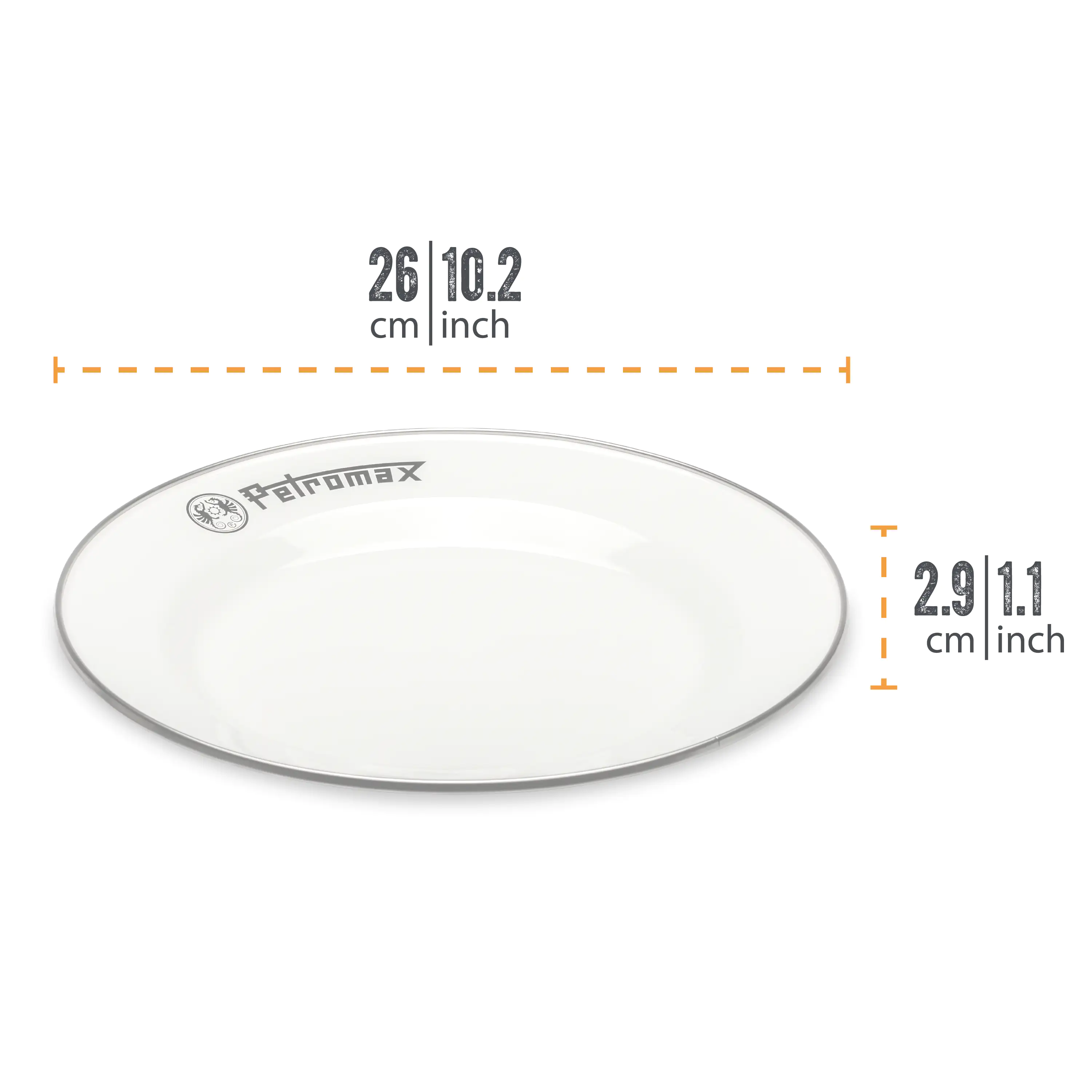 Petromax Teller Emaille 2er Set 26 cm weiss