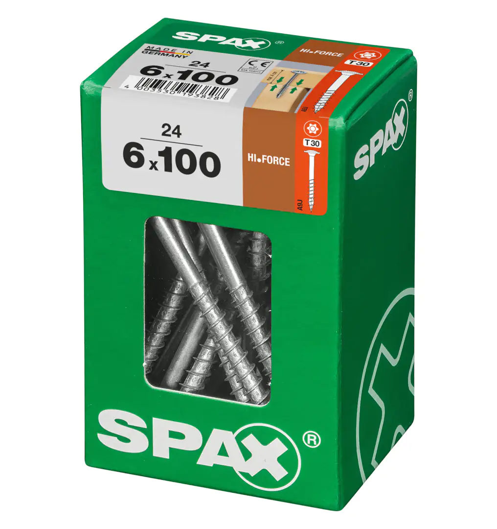 Spax Holzbauschrauben 6.0 x 100 mm TX 30 - 24 Stk. Spax Holzbauschrauben 6.0 x 100 mm TX 30 - 24 Stk.