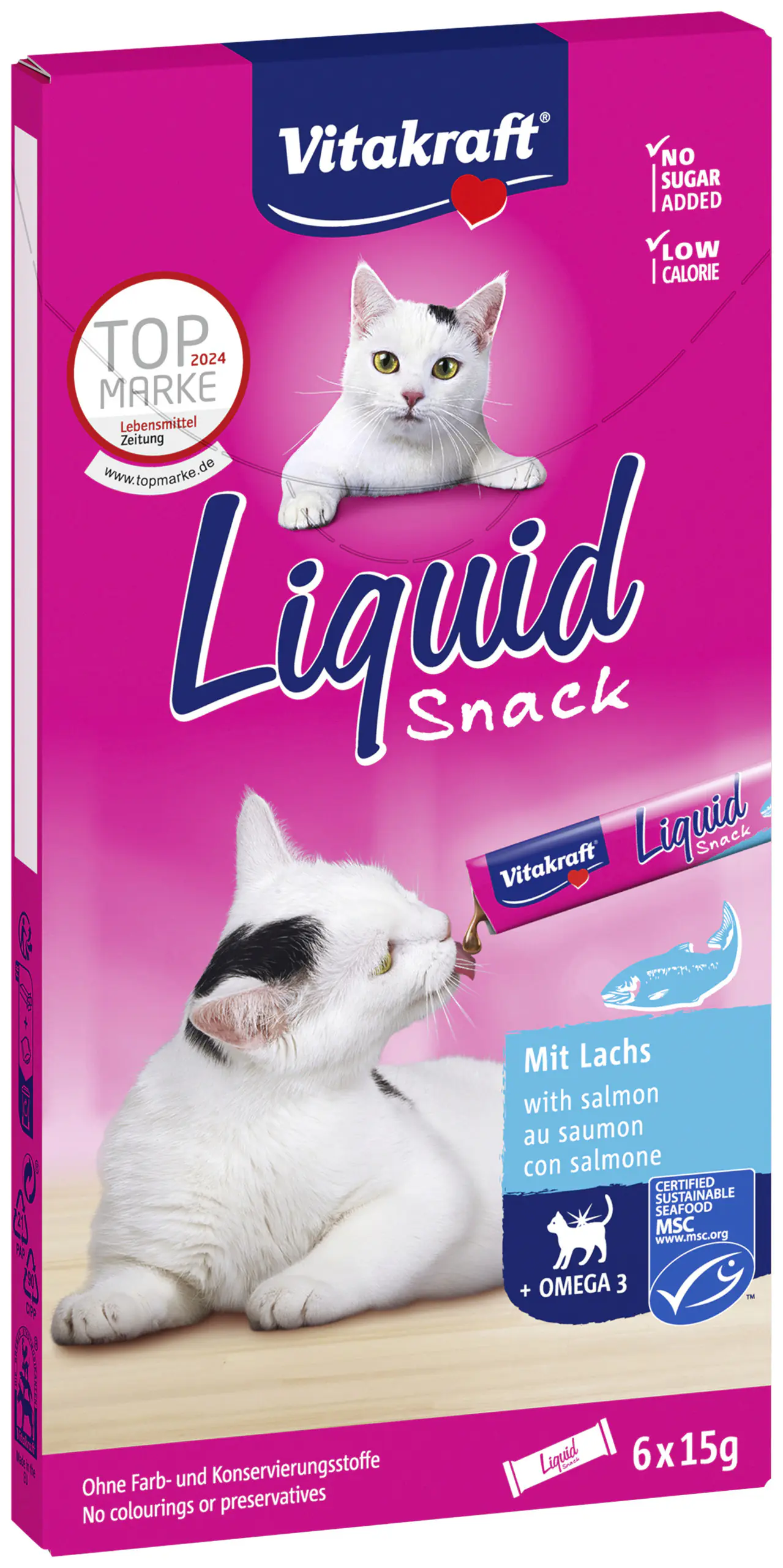 Vitakraft LiquidSnack Lachs MSC+Omega3 6 Stück / 90 g