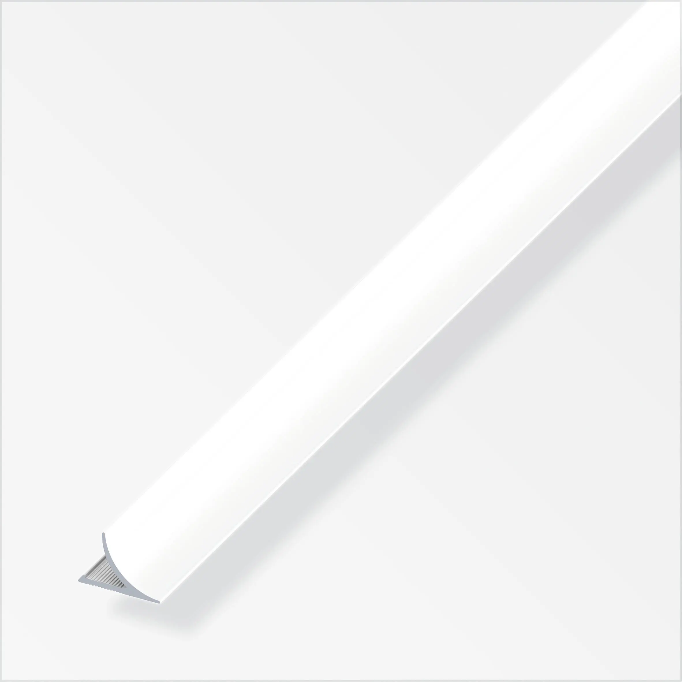 alfer Randfugeabdeckprofil 2.5 m, 12 x 17 mm Alu beschichtet brillantweiss