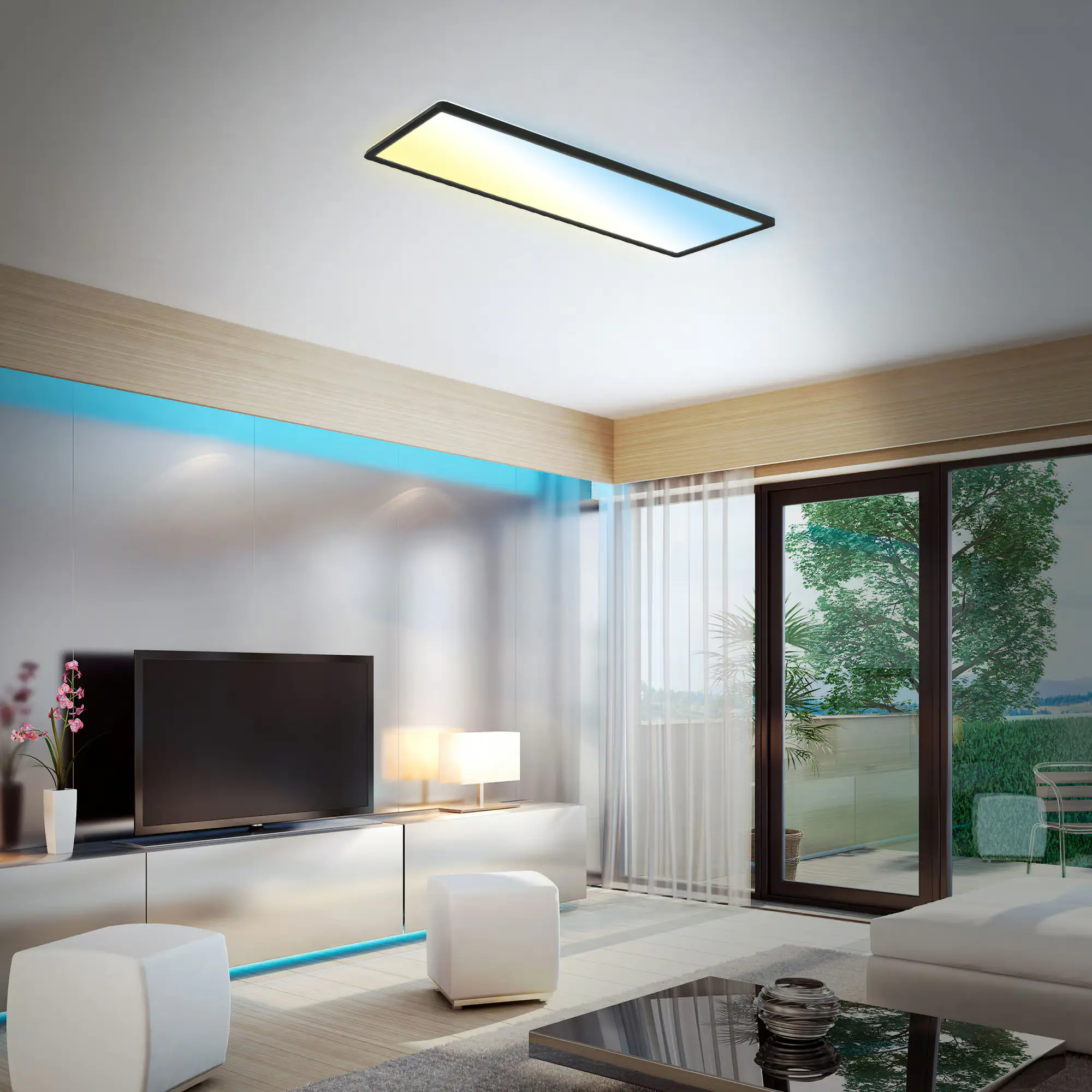 Briloner LED Panel Slim 58 cm, schwarz, utraflach CCT