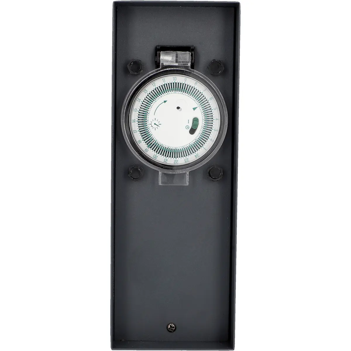 Unitec Gartensäule mit 2 Schutzkontakt-Steckdosen inkl. Zeitschaltuhr schwarz