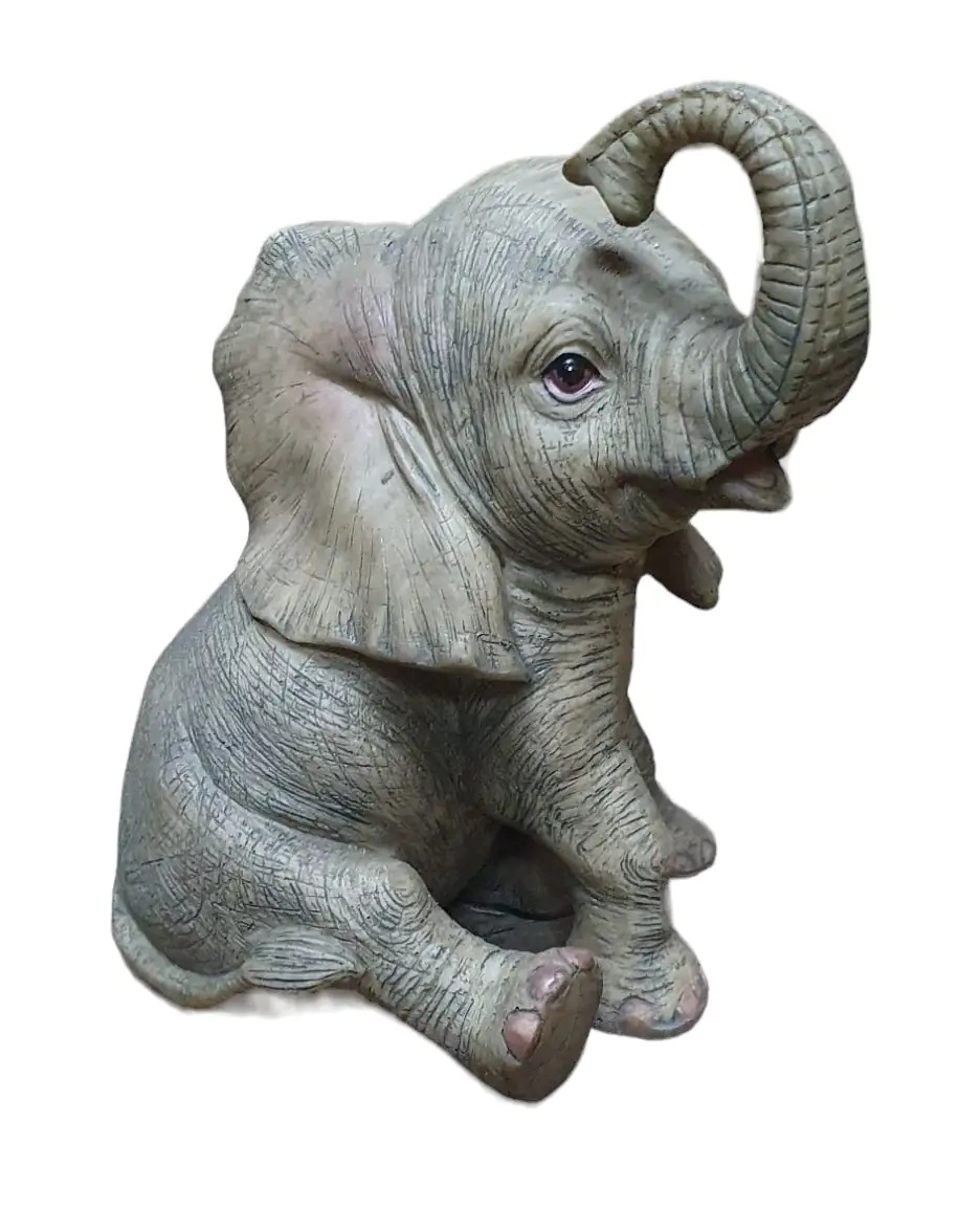 Figur Elefant klein Polyresin 13 x 10,5 x 12 cm grau