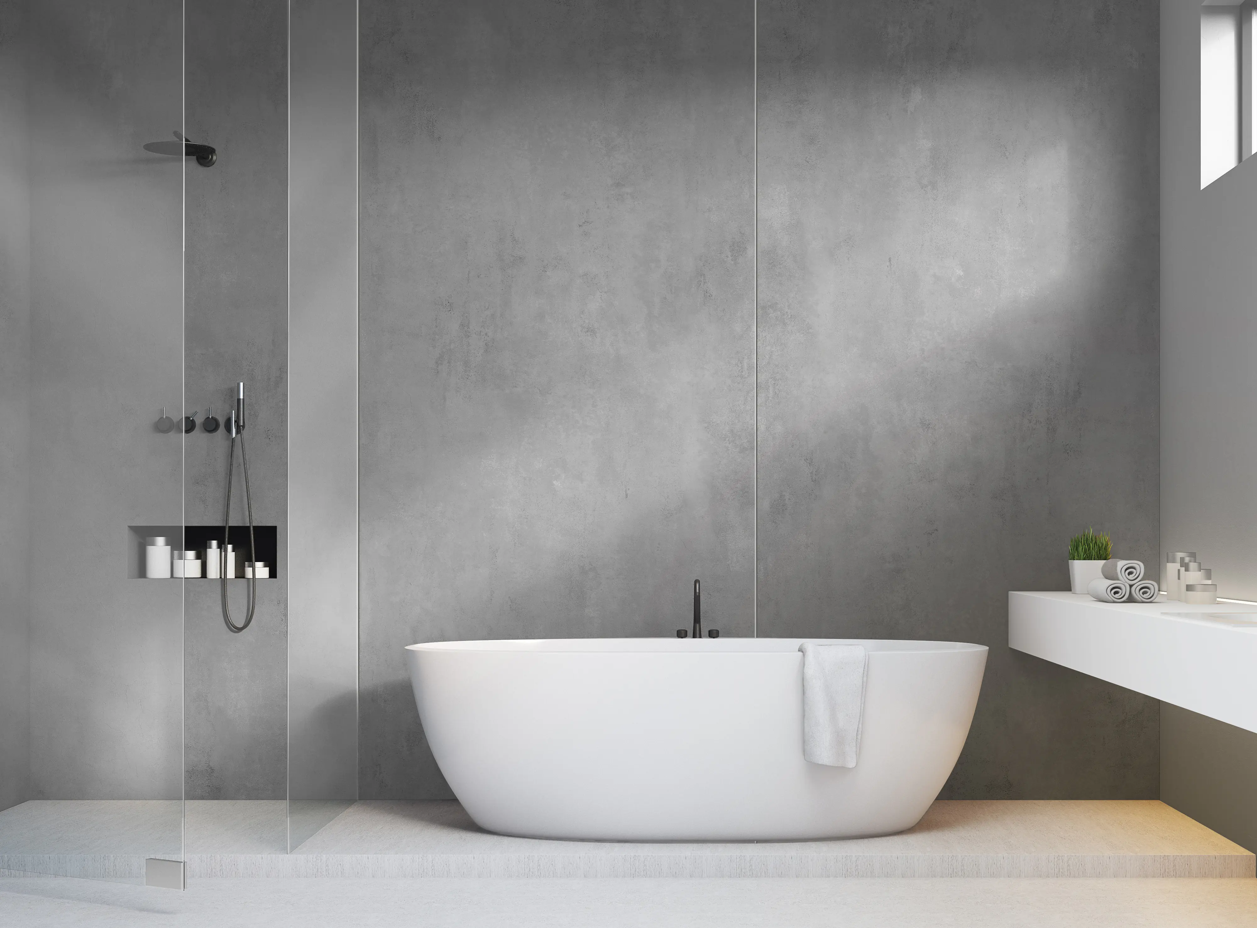 Wandpaneel Rocko Smoke 265 x 123 x 0,4 cm Betonoptik