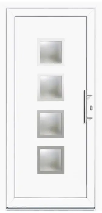 Panto Kunststoff-Haustür K025 100 x 200 cm DIN R weiß