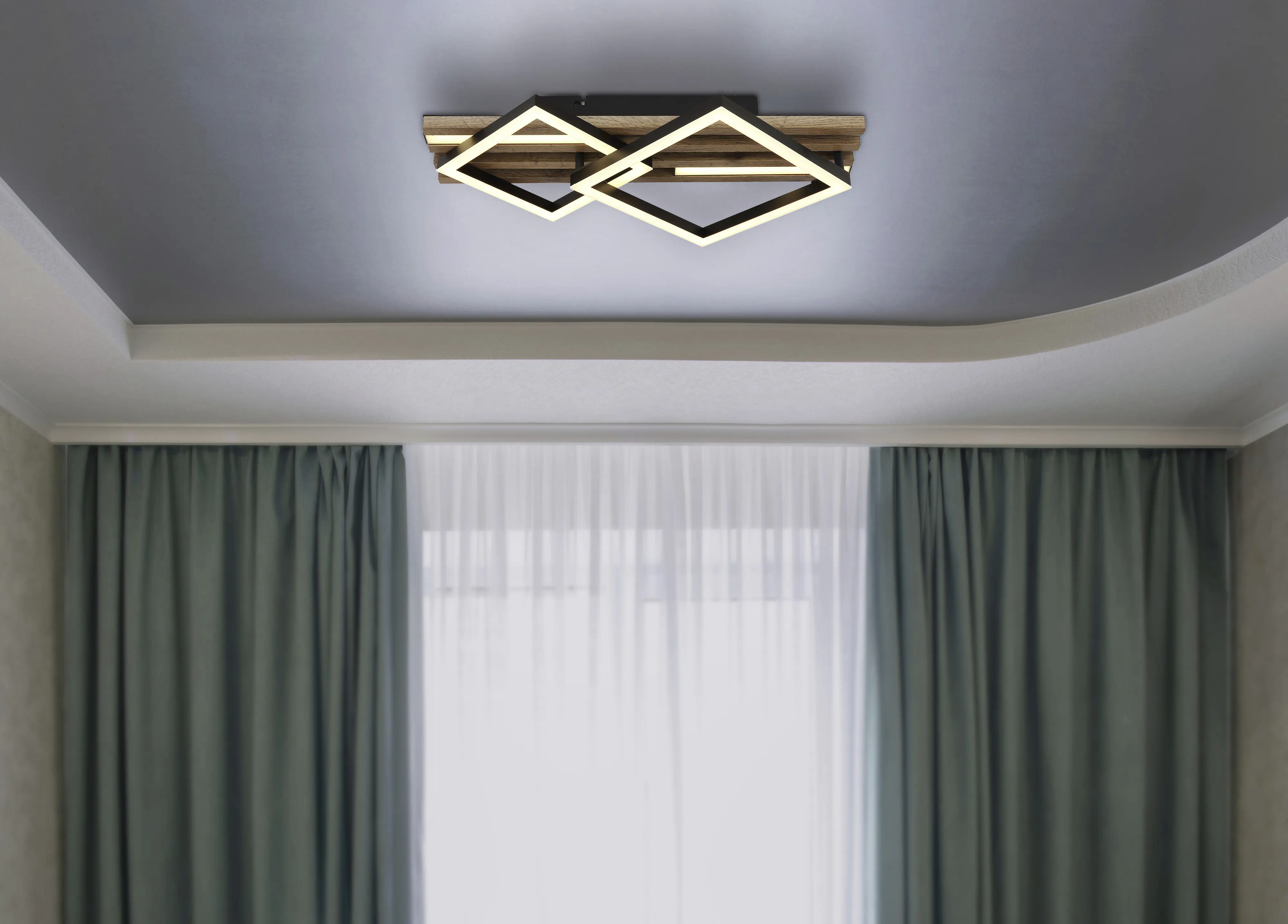 Globo Deckenleuchte Obrien 47,5 x 31 cm L x B schwarz warmweiß