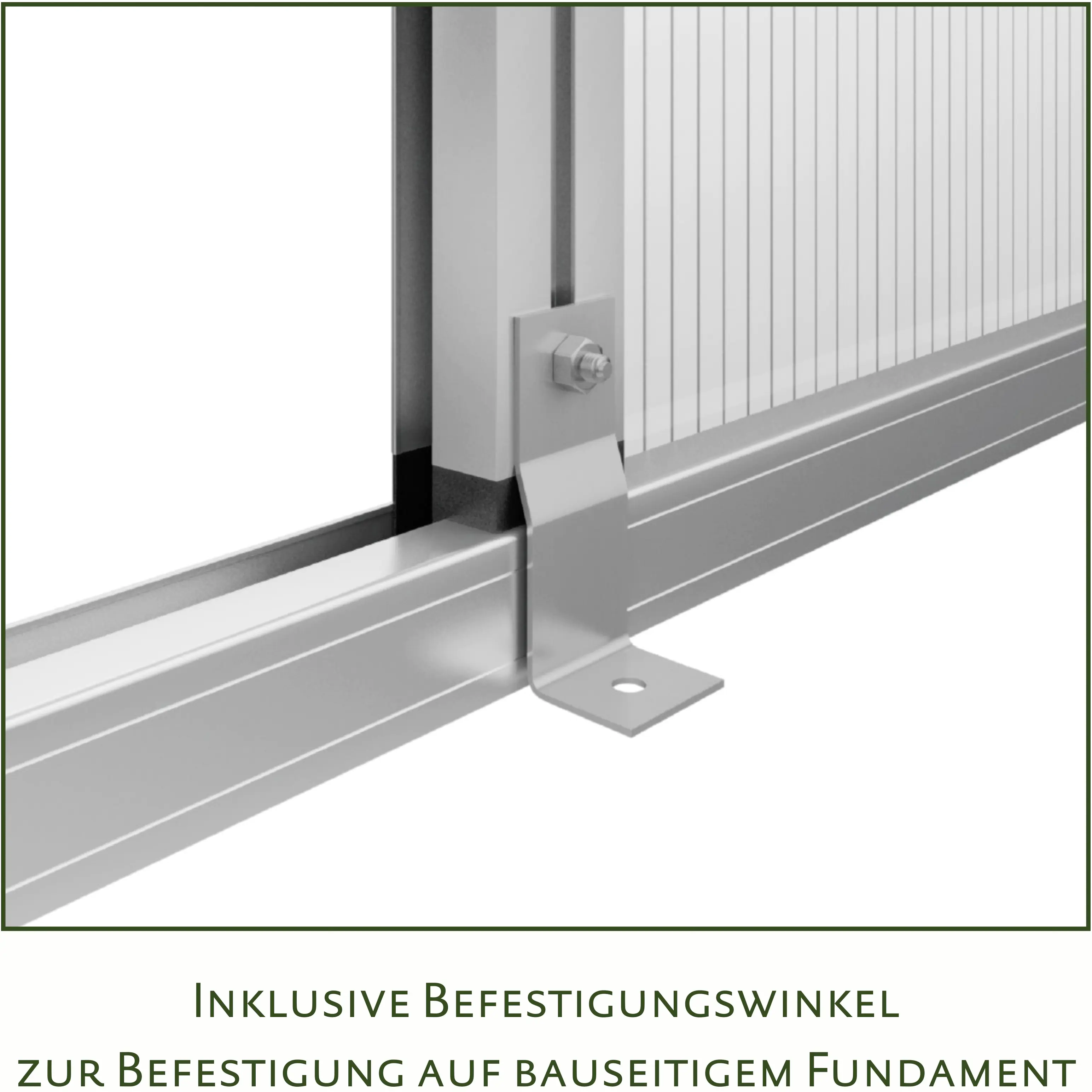 KGT Gewächshaus Orchidee IV 4,29 x 2,97 x 2,15 m, moosgrün