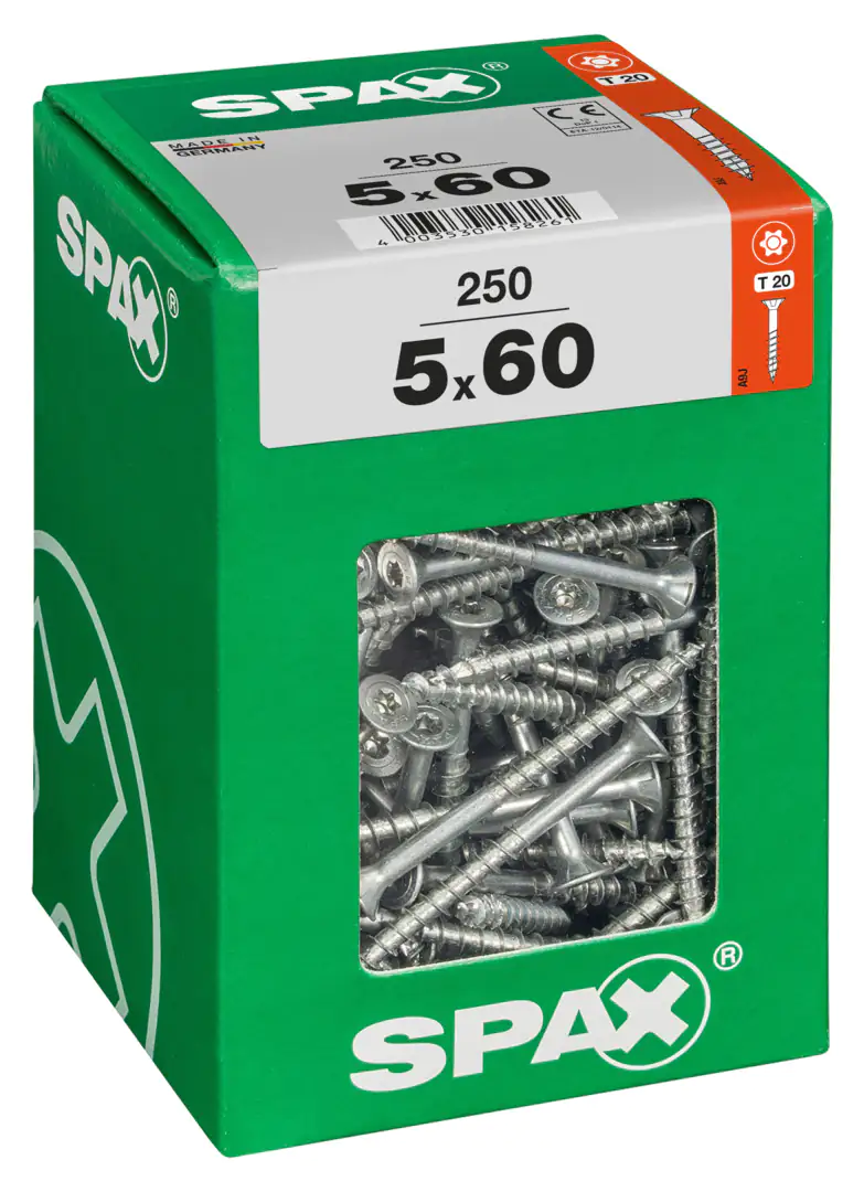 Spax Universalschrauben 5.0 x 60 mm TX 20 Senkkopf - 250 Stk.