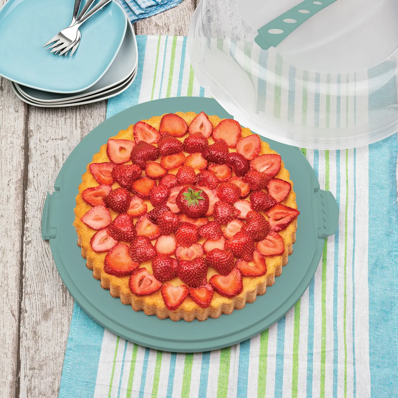 Rotho Tortenglocke Fresh flach mistletoe grün