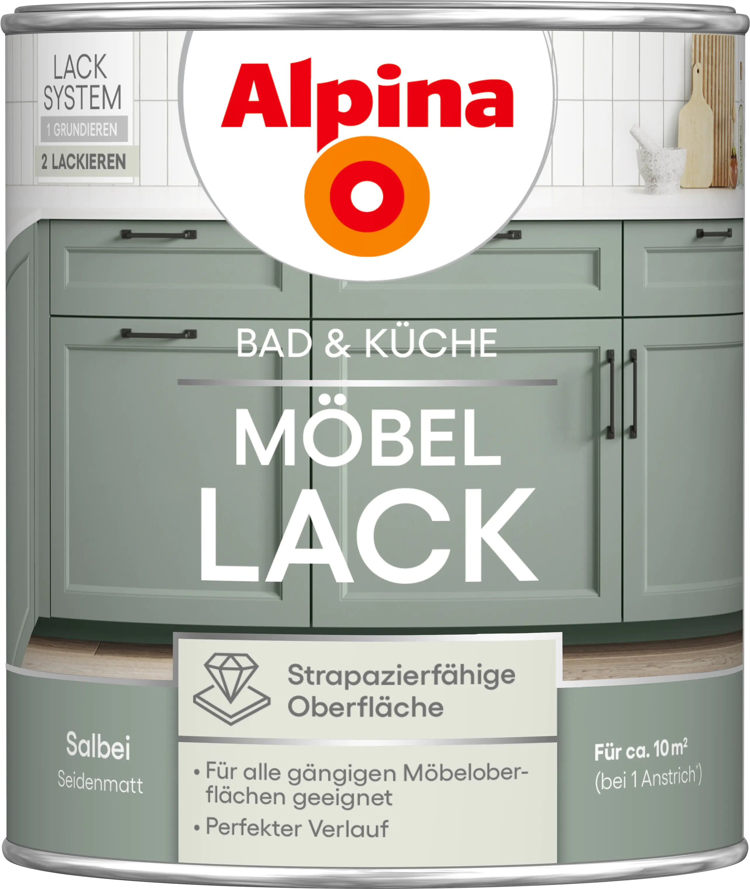Alpina Möbellack für Küche & Badezimmer Salbei 750 ml Alpina Möbellack für Küche & Badezimmer Salbei 750 ml