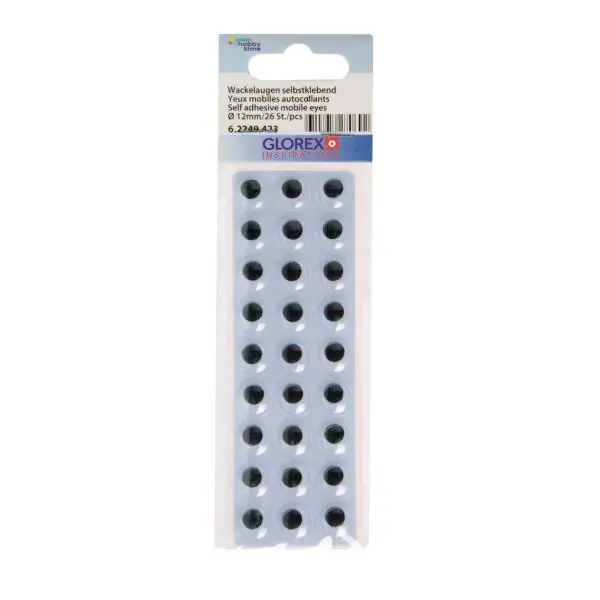 Glorex Wackelaugen rund 12mm, 26 Stück